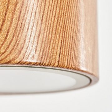 hofstein Außen-Wandleuchte moderne Außenlampe aus Aluminium/Glas in Holzoptik/Braun/Klar, ohne Leuchtmittel, Wandlampe für außen mit tollem Lichteffekt, Höhe 17 cm, IP44, 2 x GU10