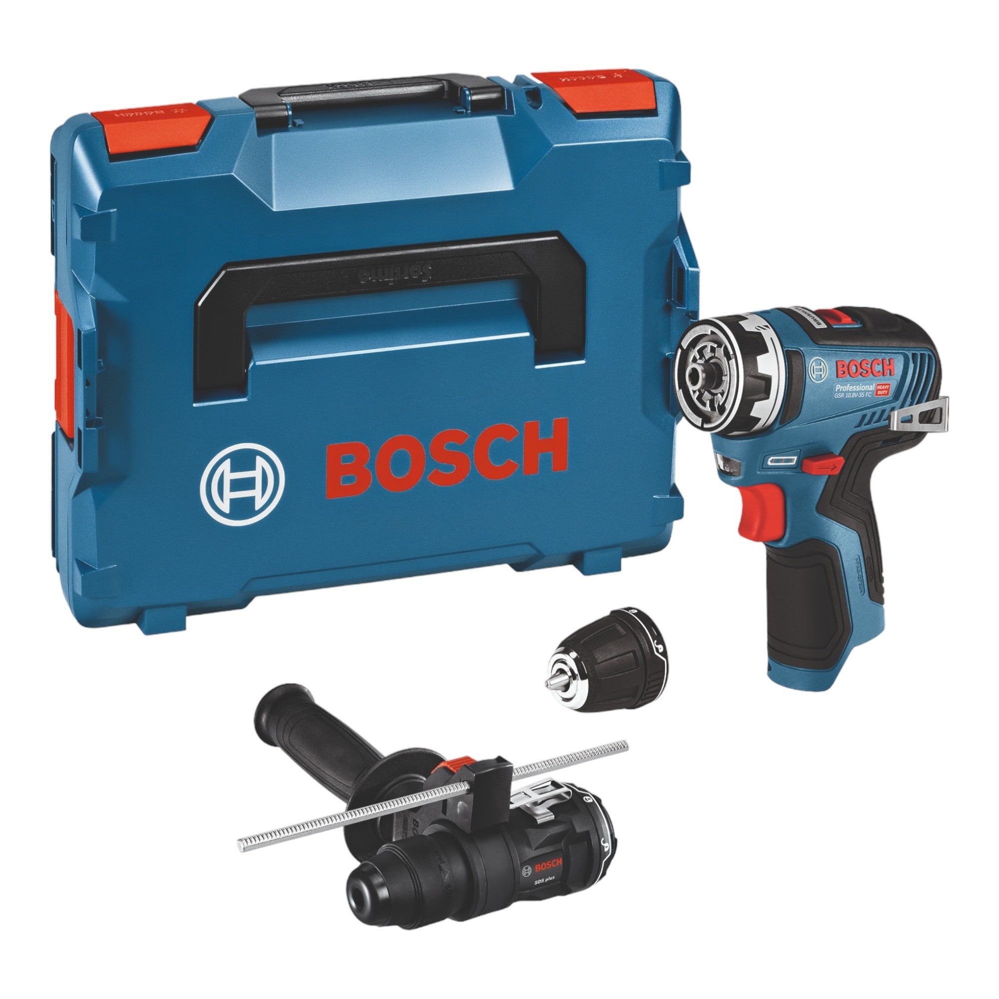 Thumbnail - Bosch Professional Säulenbohrmaschine GSR 12V-35 FC 12 V 35Nm + 1x Akku 3,0 Ah + Lader + 2x Aufsatz + L-Boxx
