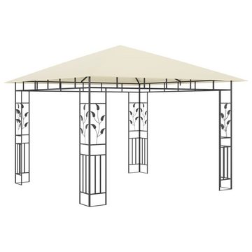 vidaXL Partyzelt Pavillon mit Moskitonetz & LED-Lichterkette 3x3x2,73m Cremeweiß