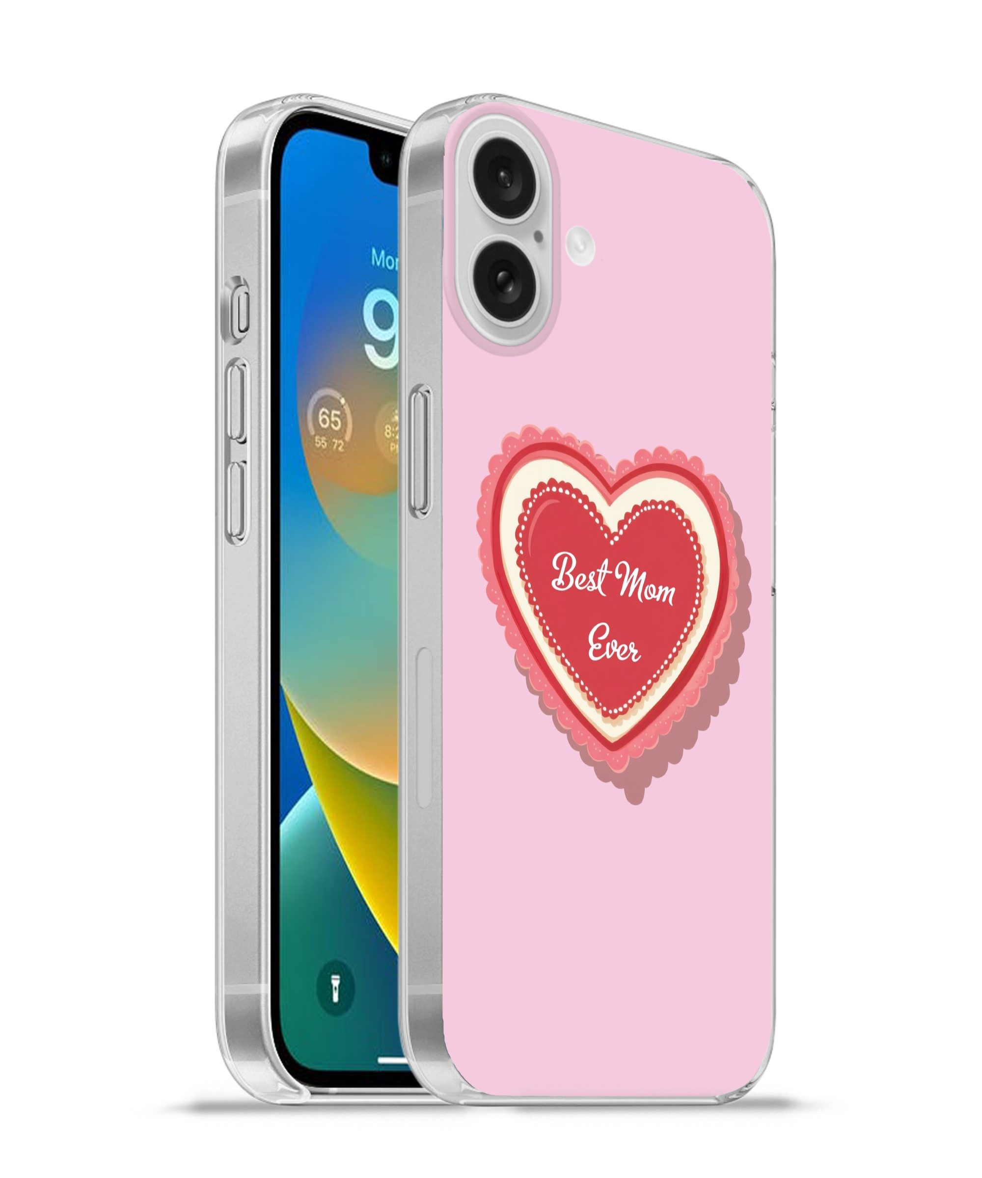 MuchoWow Handyhülle für Apple iPhone 16 Plus Text - Herz - Mutter - Rosa, Smartphone-Bumper, Print, Handy Schutzhülle Dünn