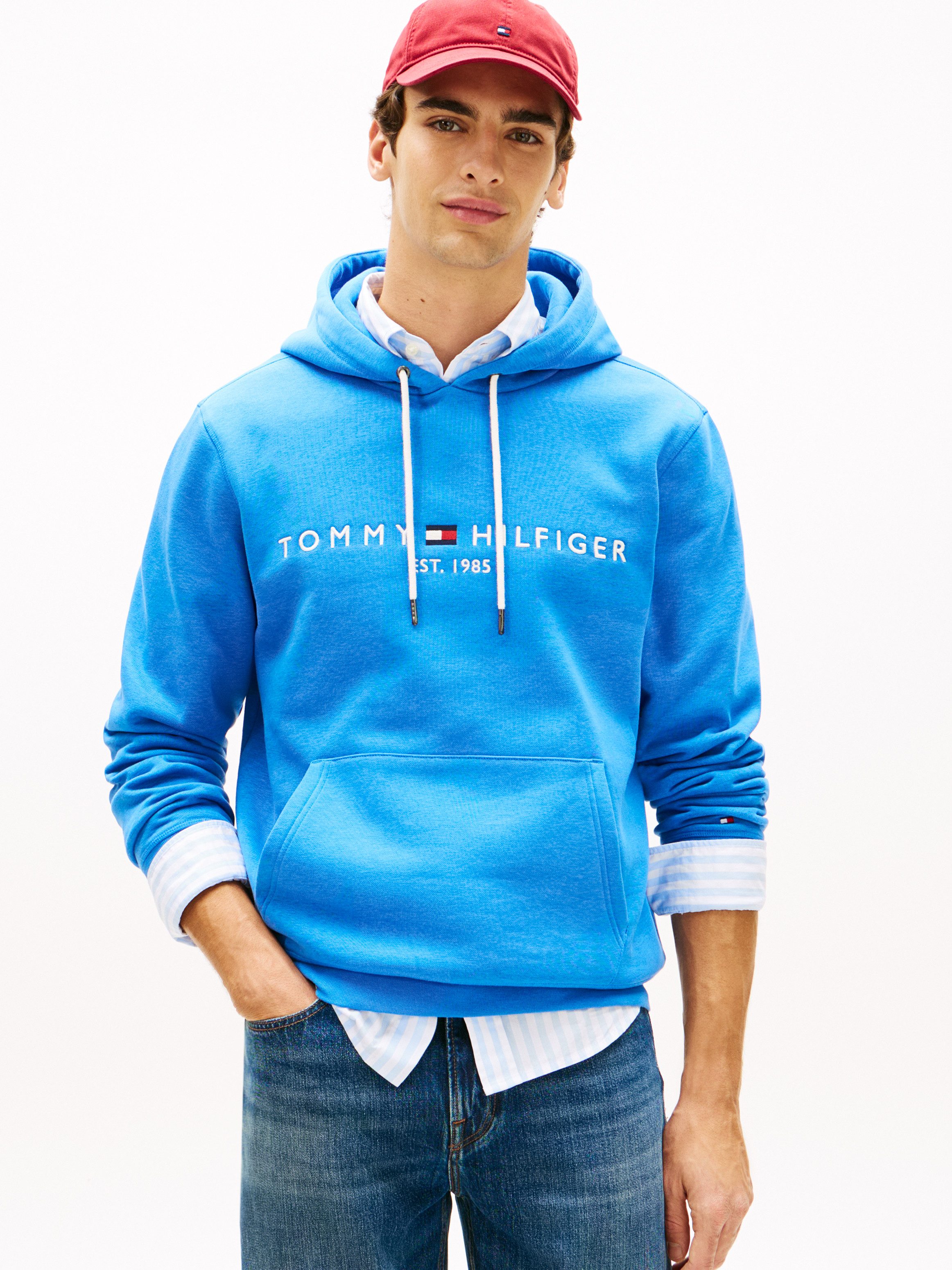 Tommy Hilfiger Kapuzensweatshirt TOMMY LOGO unifarben, casual, regular fit, Baumwollmix, Kapuze