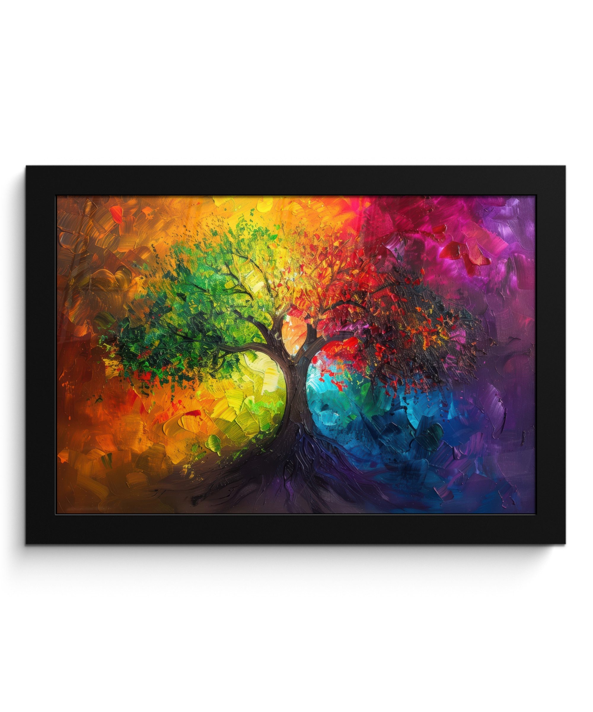 MuchoWow Poster Baum - Bunt - Modern - Abstrakt, (1 St), Wandbilder, Deko Wohnzimmer Schlafzimmer, 30x20 cm