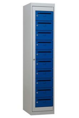PROREGAL® Spind Postverteilerschrank Crane, HxBxT 180x40x50cm, Grau-Blau