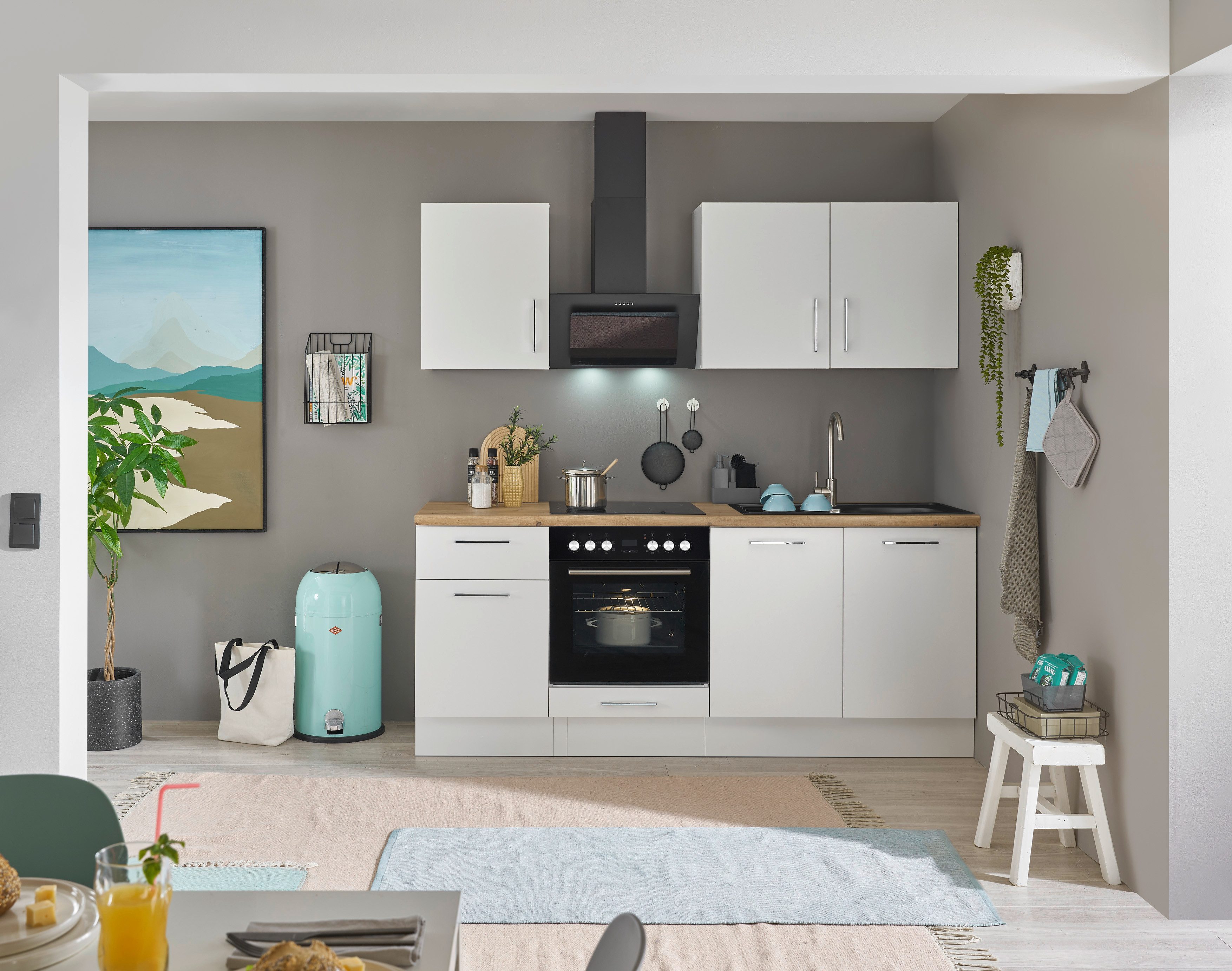 BASIC by Balculina Küchenzeile Turin, Breite 210 cm, wahlweise mit E-Geräte günstig online kaufen