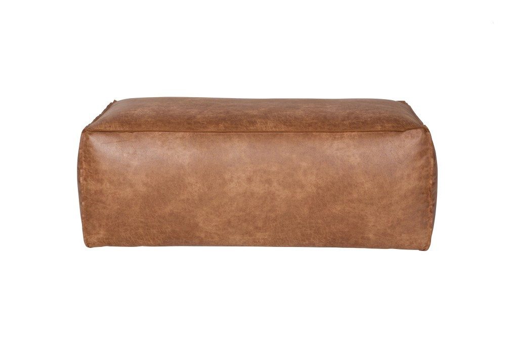 BePureHome Polsterstuhl Hocker Leder Rodeo Pouf Cognac