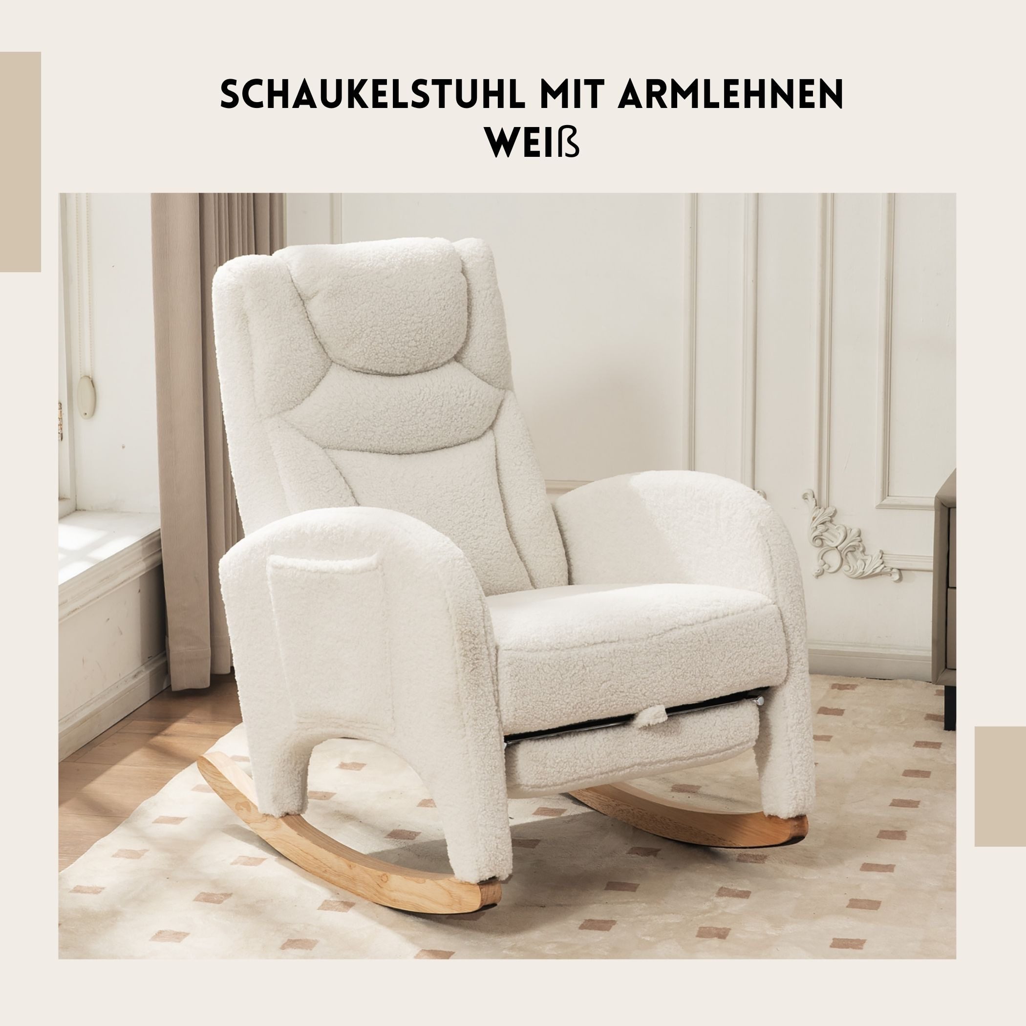 SeedWave Schaukelstuhl mit Armlehnen, Weicher Teddy-Fleece, günstig online kaufen