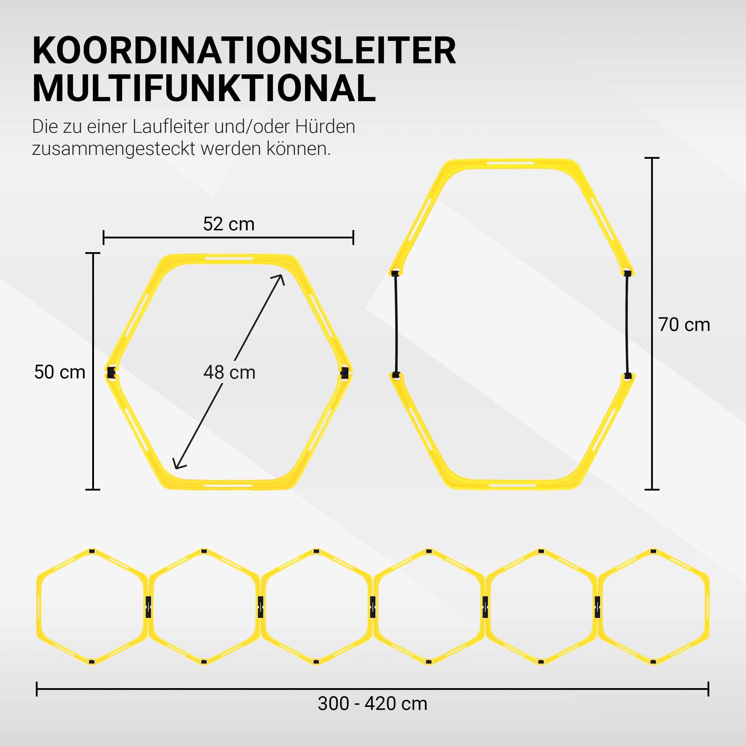MSports® Koordinationsleiter Koordinationsleiter Multifunktional, 6X Hexagon-Elemente