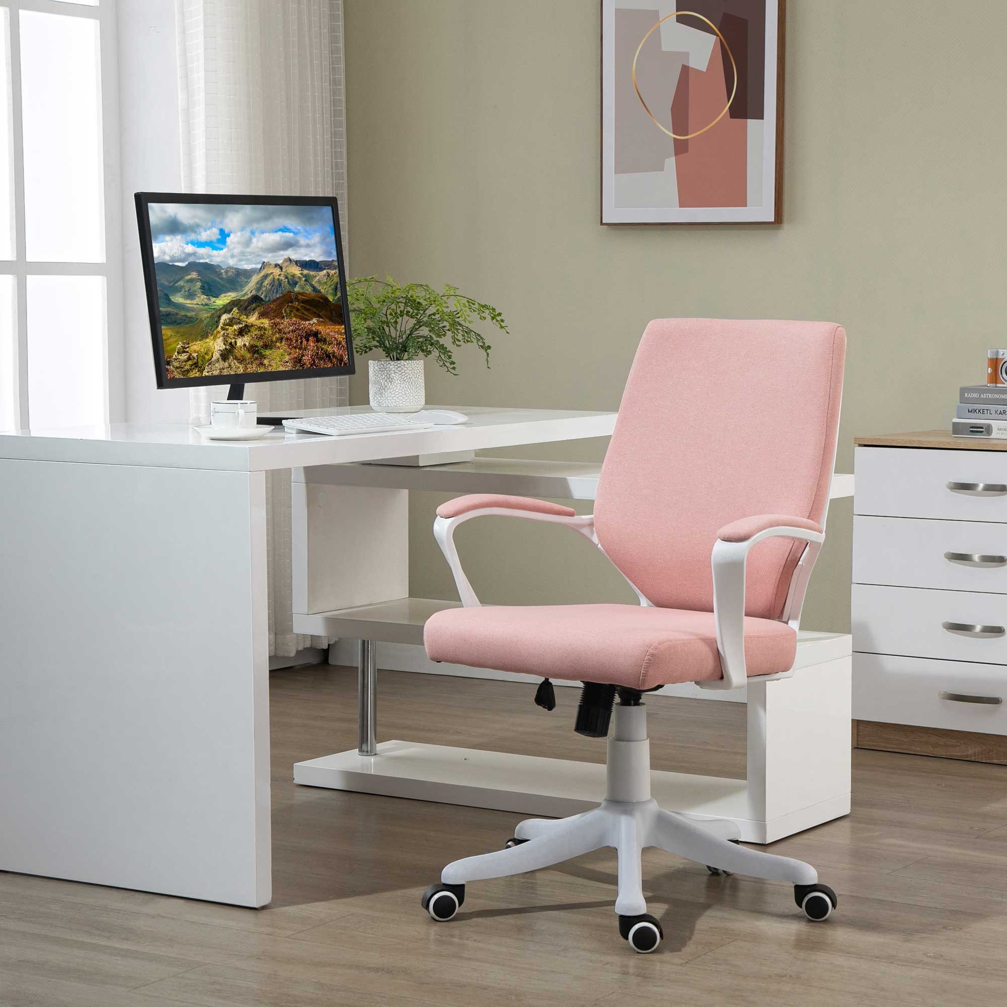 Vinsetto Schreibtischstuhl Home-Office-Stuhl mit Wippenfunktion, Rückenlehn günstig online kaufen