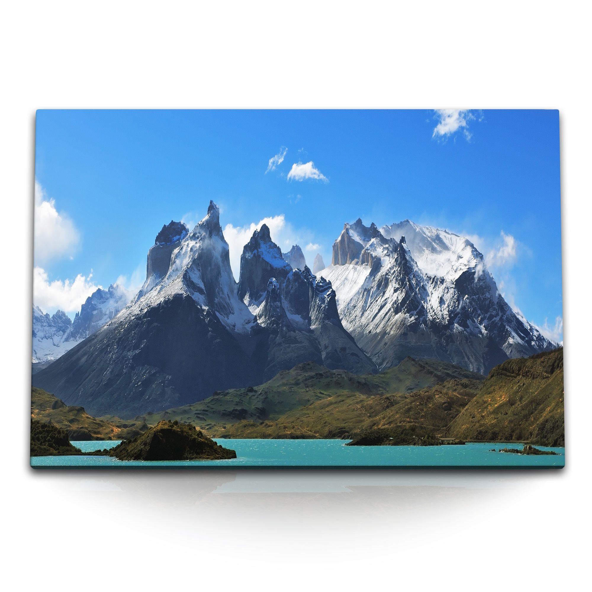 Leinwandbild 120x80cm Wandbild auf Leinwand Chile Patagonien Berge Klippen Natur Se