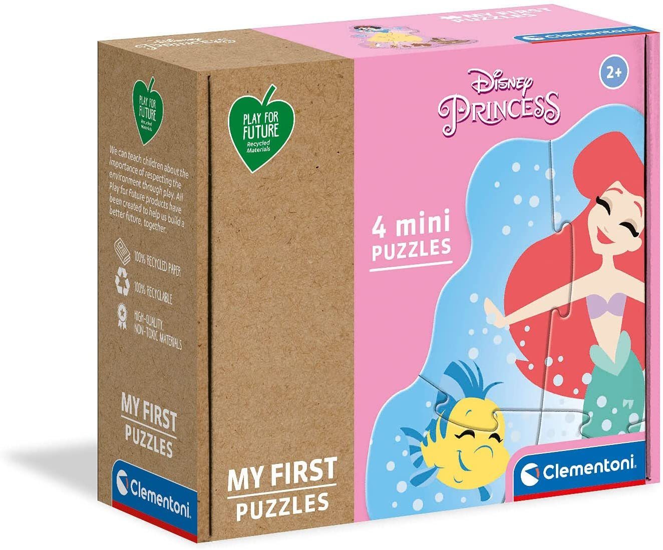 Clementoni® Puzzle Play for Future 4 Mini-Puzzle Disney Princess (3, 6, 9, 12 Teile), 31 Puzzleteile