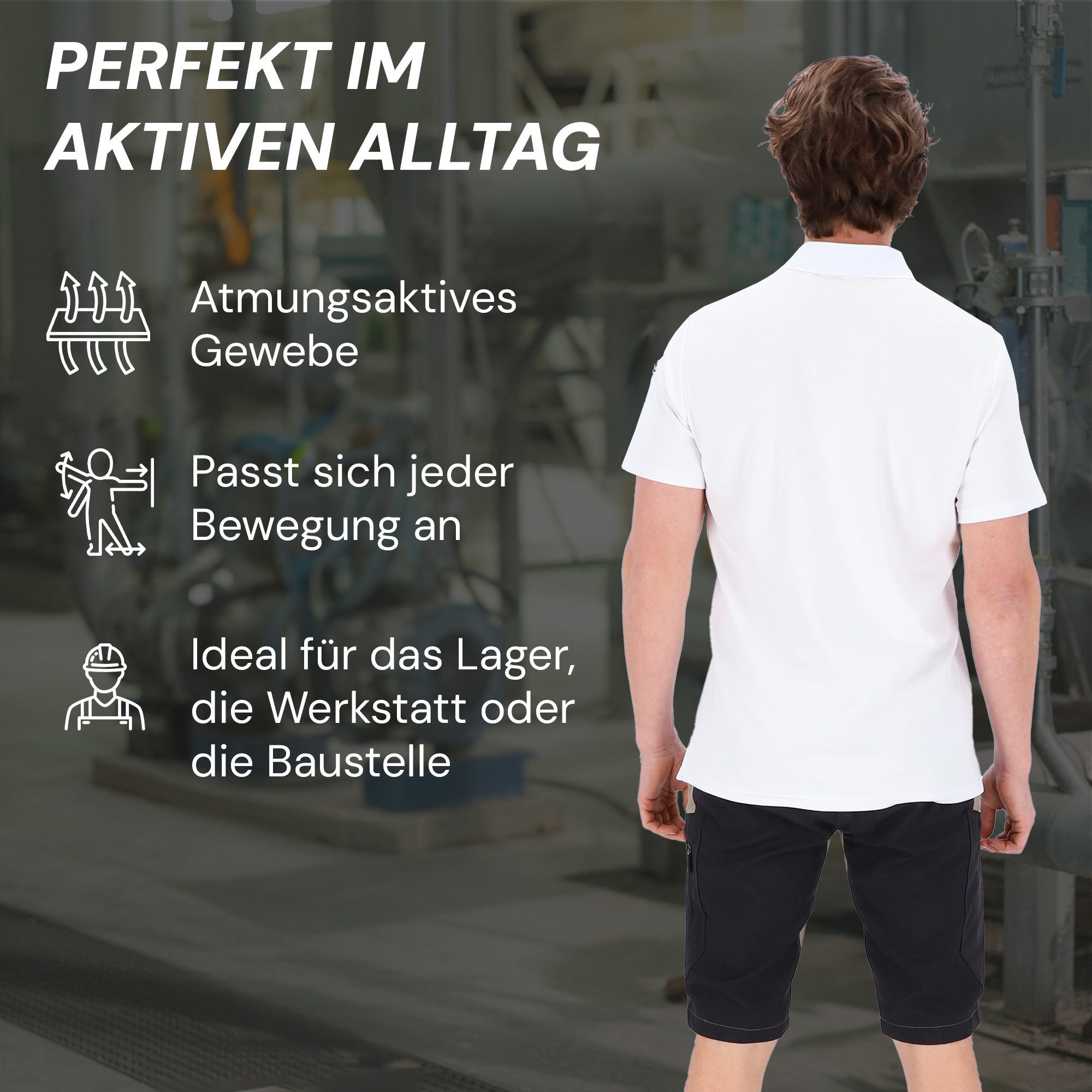 PUMA Workwear Poloshirt ADVANCED Herren Shirt mit Brusttasche und Utility Fach am Oberarm Strapazierfähiges und atmungsaktives Gewebe für Handwerk und Logistik – Bild 4 von 5
