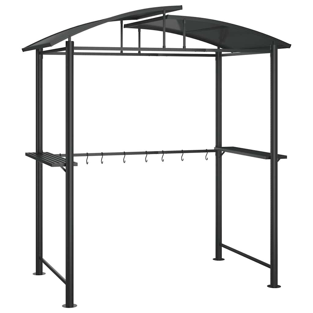 vidaXL Partyzelt Grillpavillon mit Seitenregalen Anthrazit 210x114x230 cm Stahl