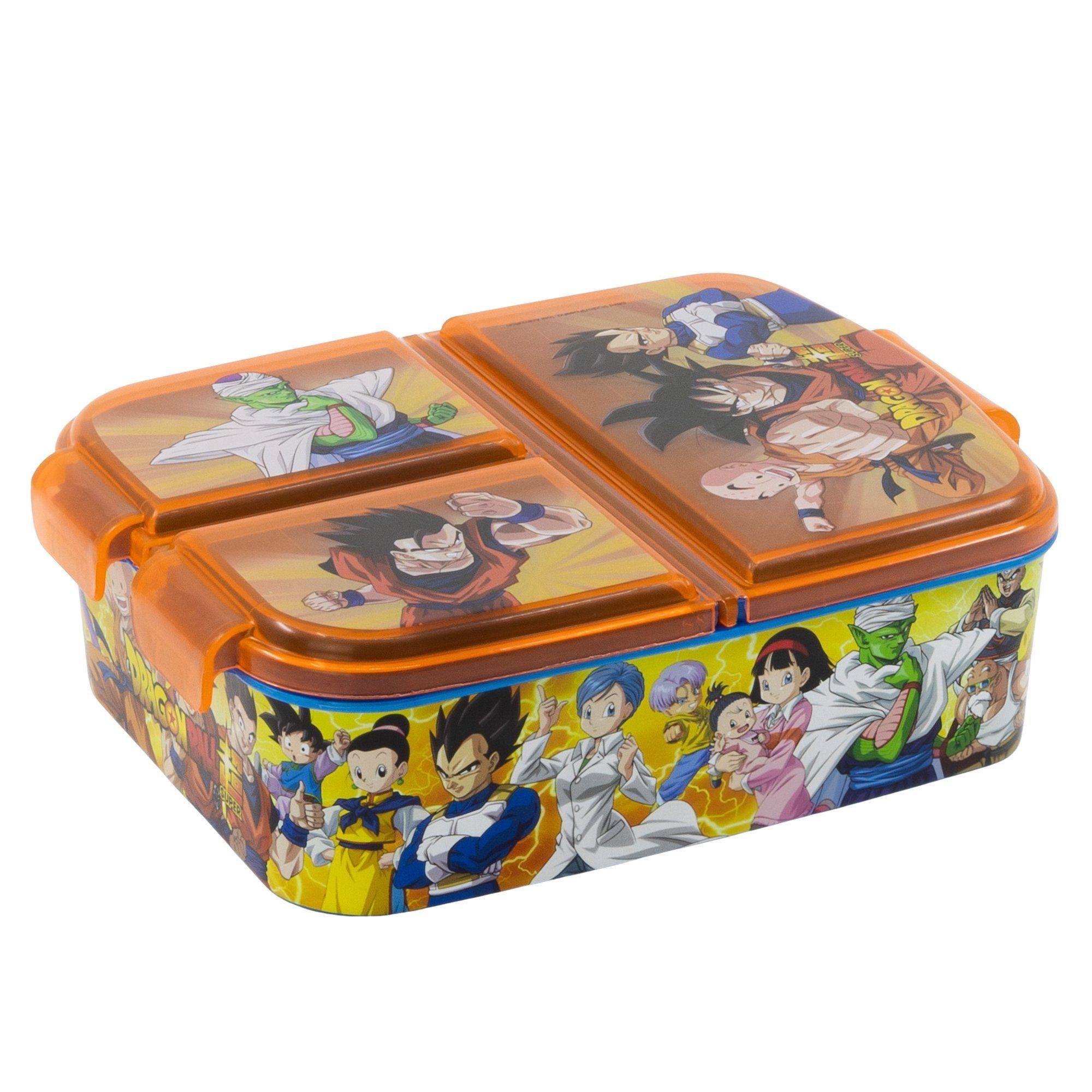 Dragon Ball Lunchbox, Kunststoff, Kinder Brotdose mit 3-Fach-Unterteilung BPA frei