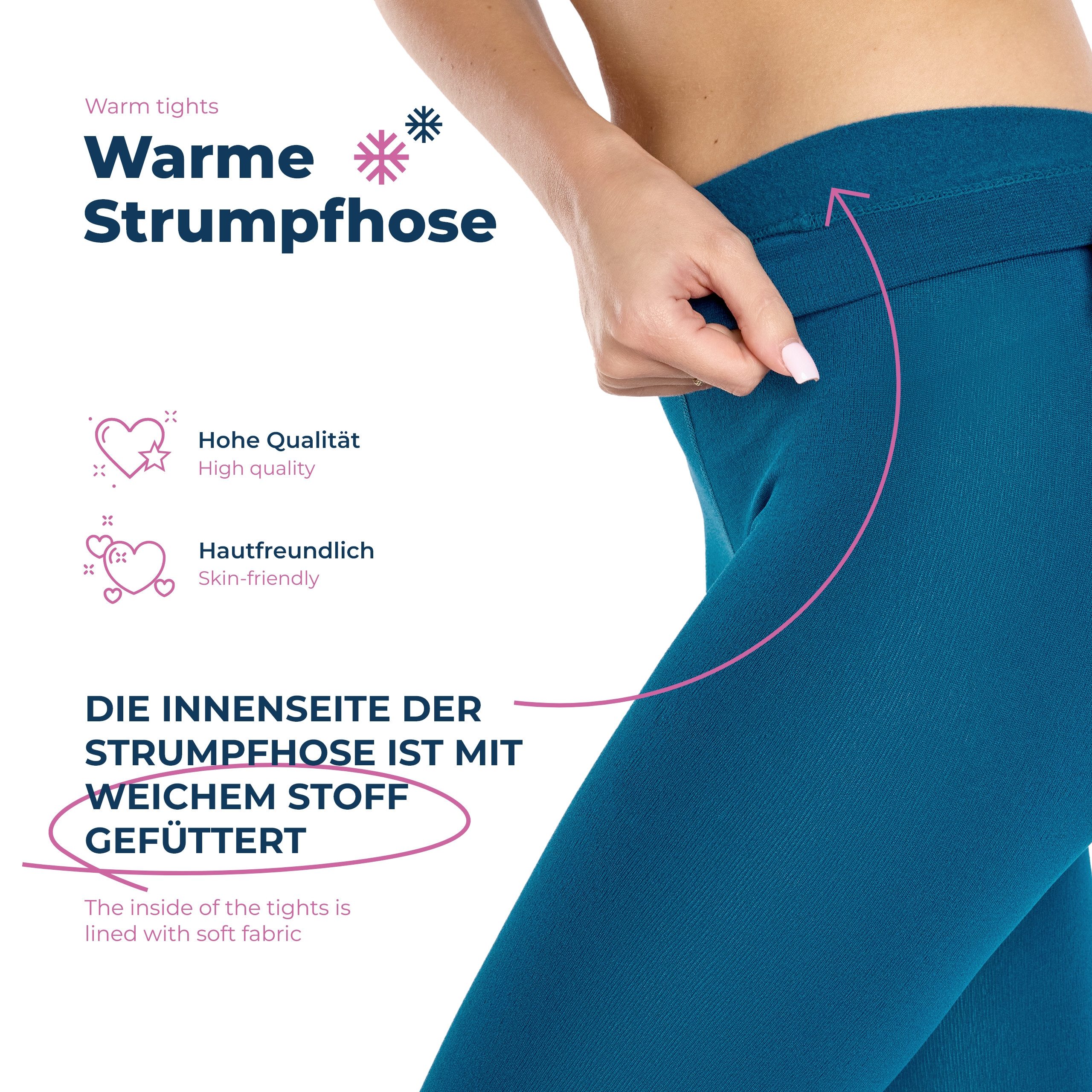 Merry Style Strumpfhose 2er Pack Strumpfhosen Damen Winter Wärme Tights Gefütterte MS-ATX-442 (1 St) – Bild 4 von 5
