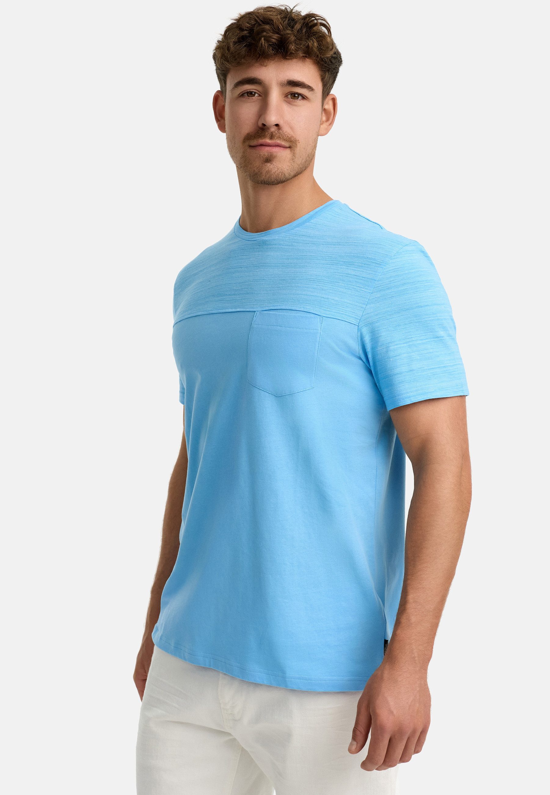 Indicode T-Shirt Herren INSprings Shirt Tee Herrenshirt mit dezenter Brusttasche aus angenehmem Material