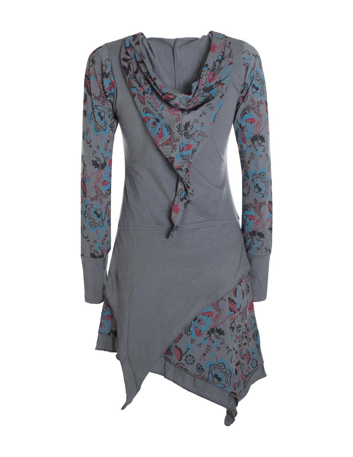 Vishes Zipfelkleid Langarm Kleid Elfen Zipfelige Elfentunika Bedruckt Hippi günstig online kaufen