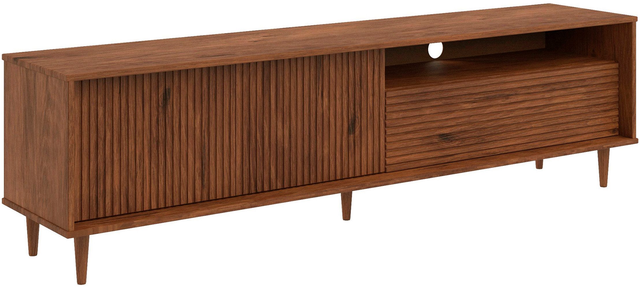 OTTO home Lowboard Malmedy Front mit gefrästen Rillen, TV-Kommode aus massivem Kiefernholz, Push-to-open, Breite 180 cm. Reduzierter Preis € 339,99. Unverbindliche Preisempfehlung € 669,99