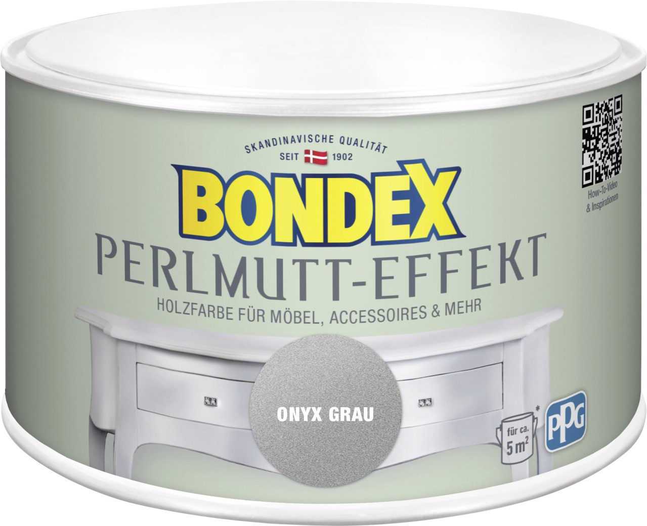 Bondex Holzschutzlasur Bondex Holzfarbe Perlmutt-Effekt 500 ml onyx grau
