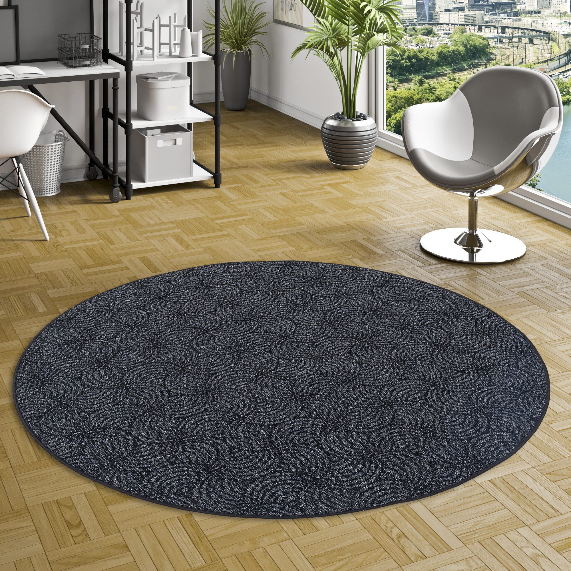 Snapstyle Schlingenteppich Feinschlinge Designer Teppich Rund Circle, Höhe: 6 mm