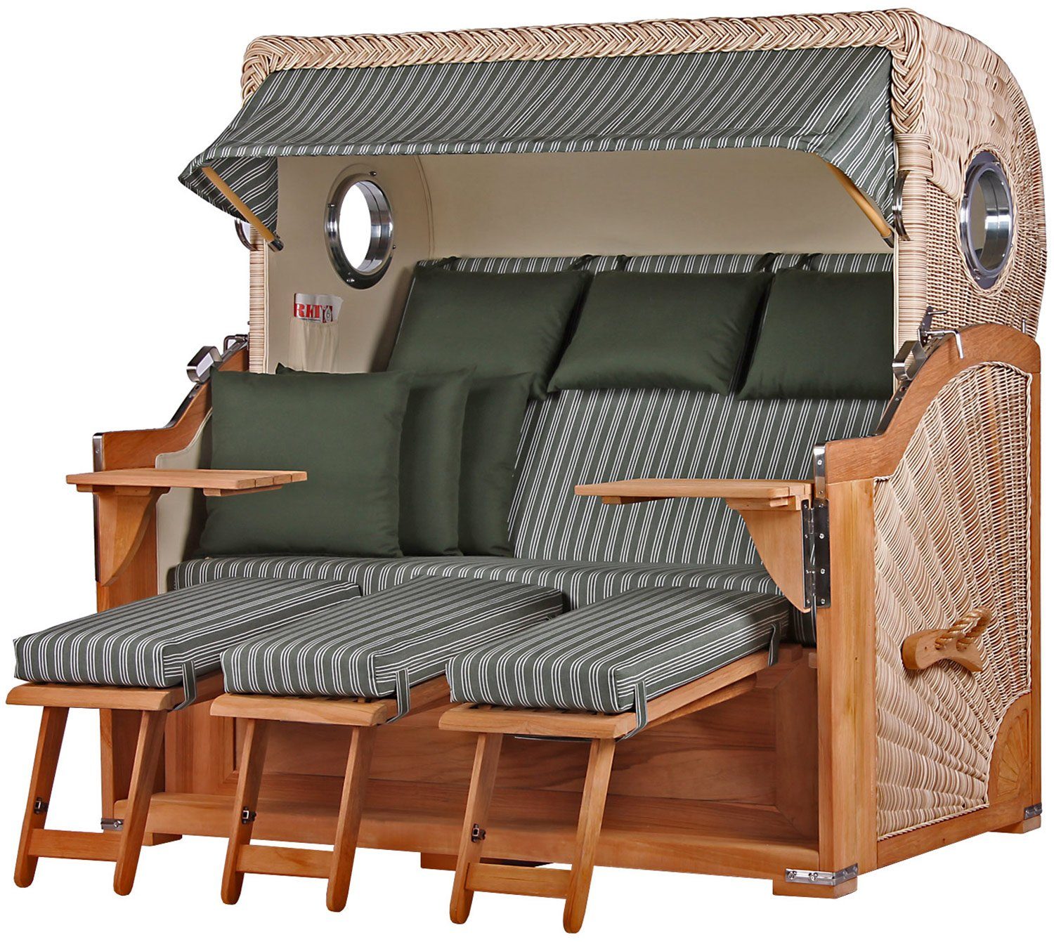bene living Strandkorb Königssee 3Sitzer Teak PE shell Modell 504
