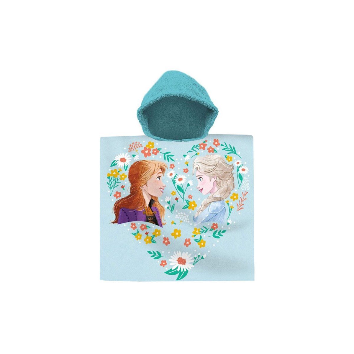 Disney Poncho Eiskönigin Poncho 60x120cm – Flower Design Strandtuch