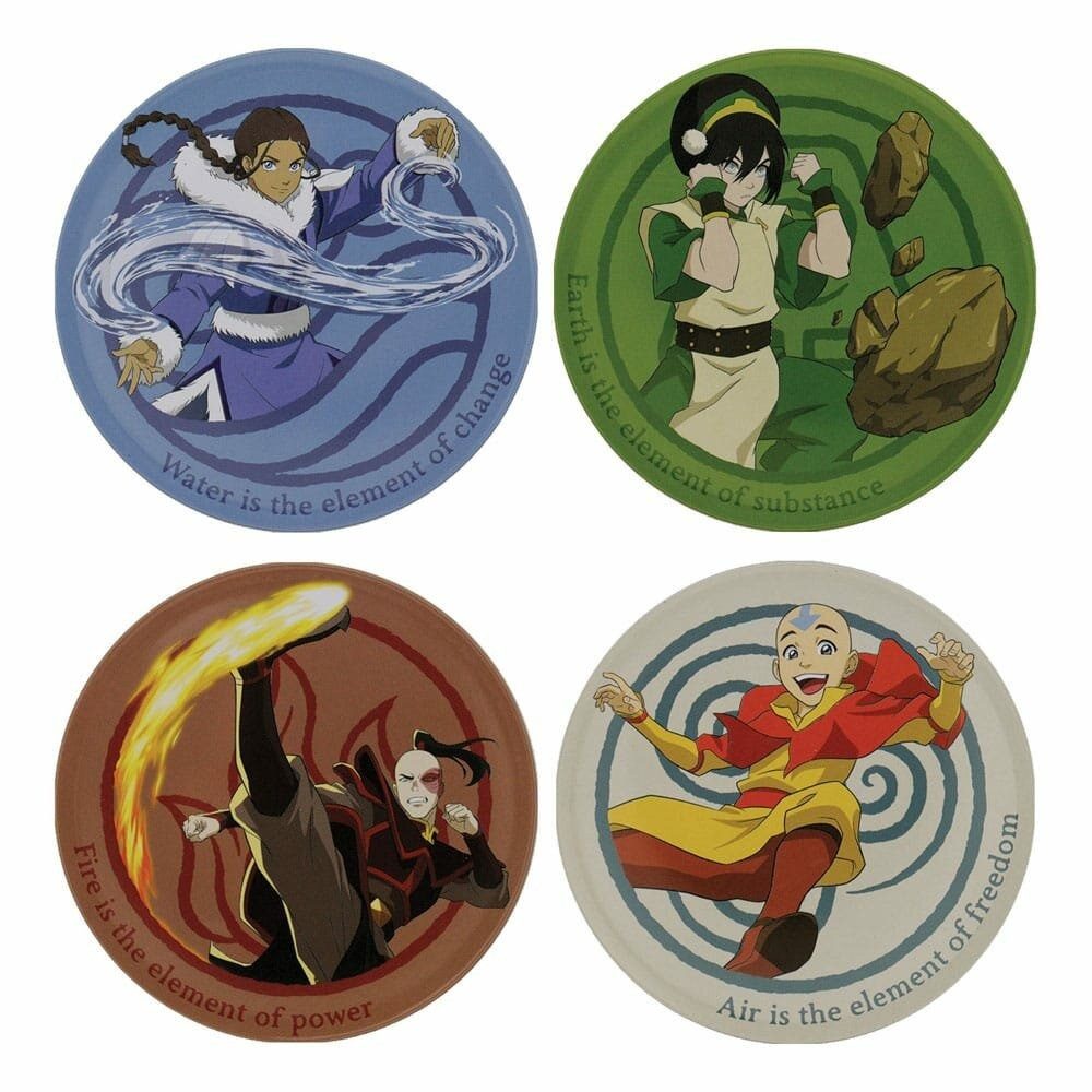 Fanattik Getränkeuntersetzer Avatar Der Herr der Elemente Untersetzer 4er-Pack