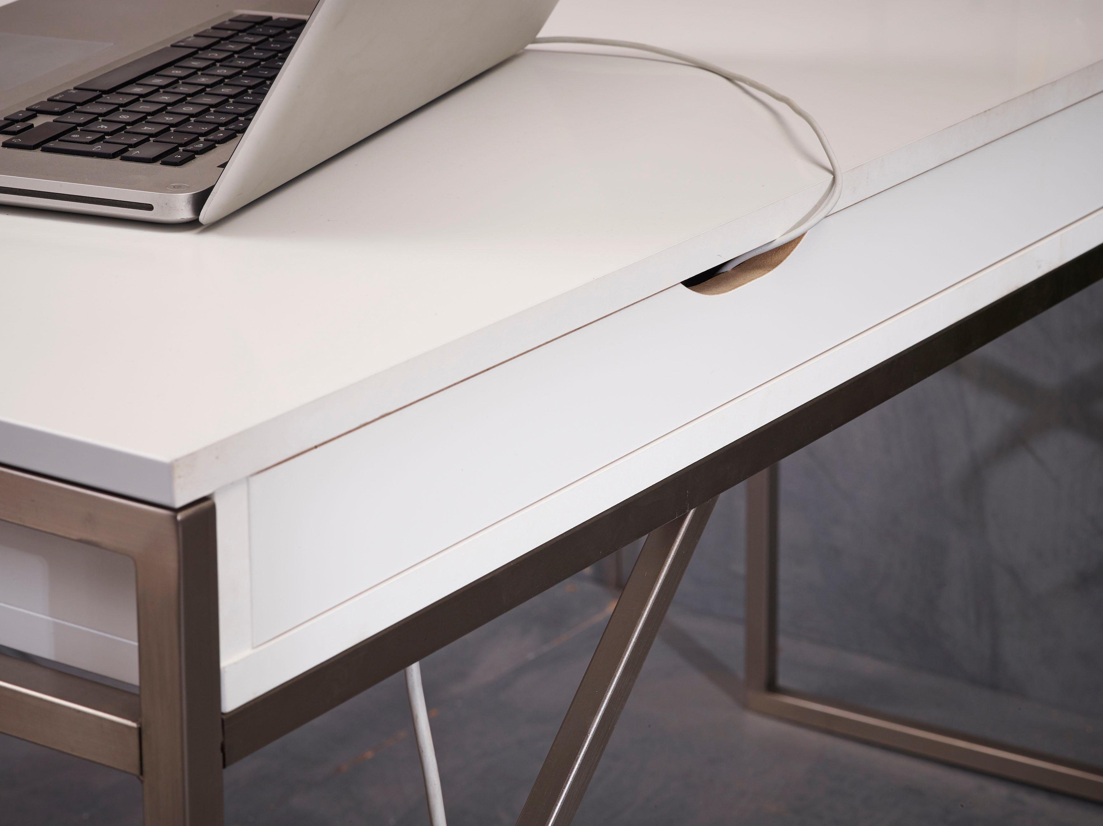 Arbeitstisch, Mistral Computertisch, Designmöbel Schreibtisch weiß Furniture cm, Tisch, mit Eiche 137,4 Hammel Bürotisch, pigmentiert Gestell, B: