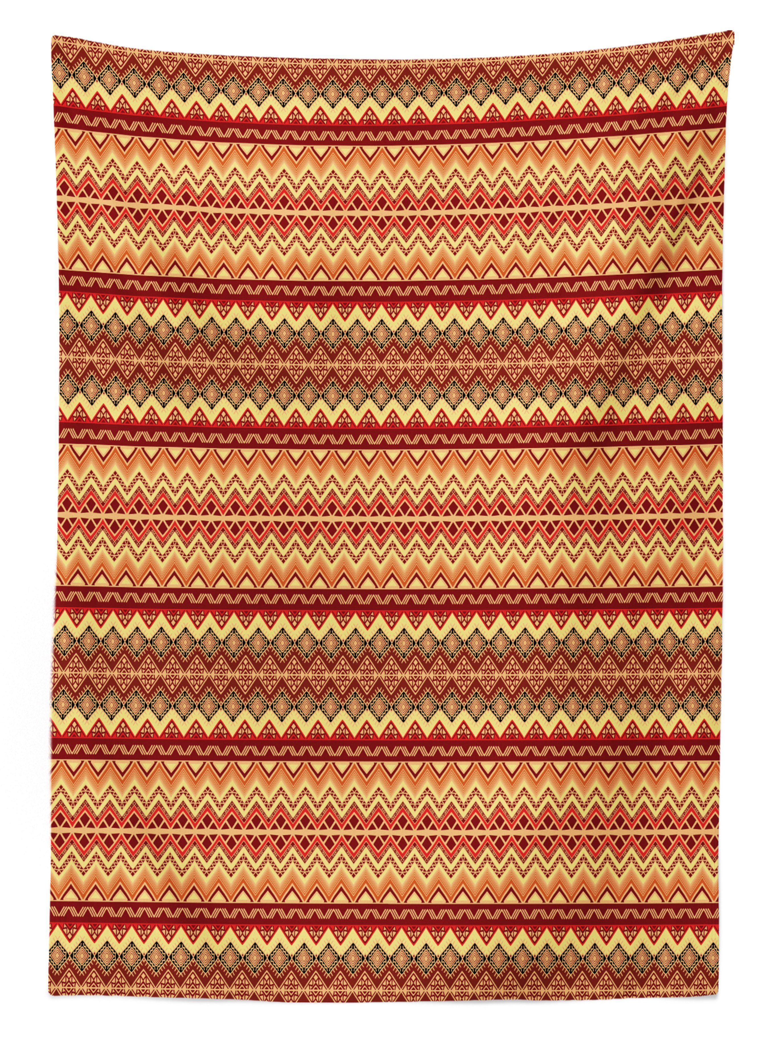 Ornament Für den Tischdecke Aztec Klare Waschbar Außen Folk Abstrakt geeignet Farbfest Farben, Bereich Abakuhaus