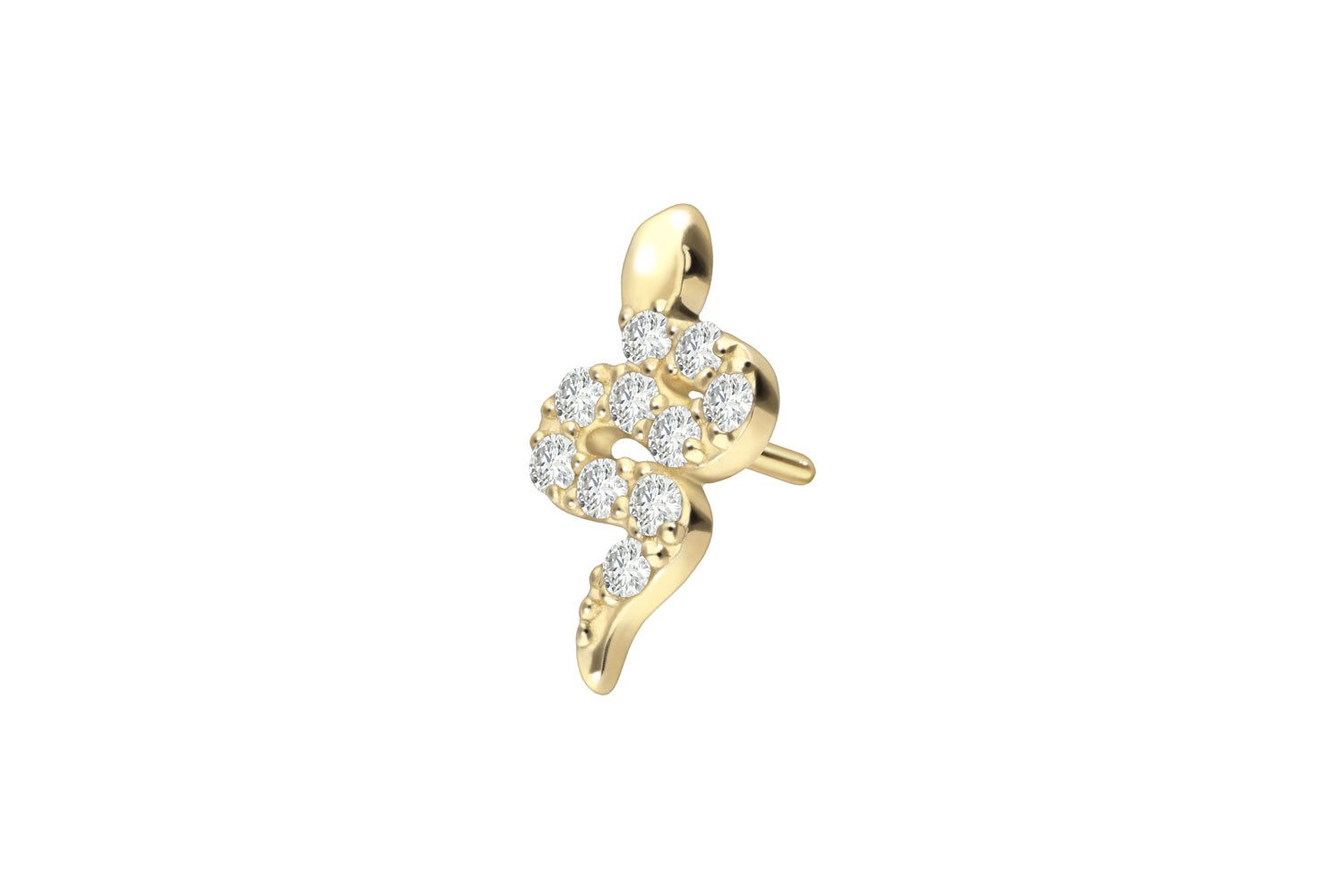 PIERCINGLINE Piercing-Set 18 Karat Gold Schraubaufsatz mit Außengewinde DIAMANT-SCHLANGE (Schraub-Aufsätze, 1-tlg)