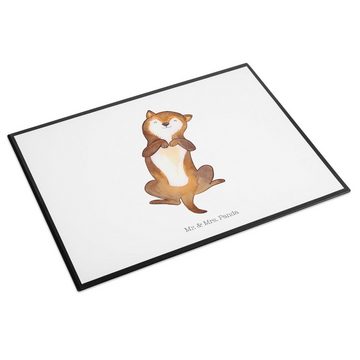 Mr. & Mrs. Panda Schreibtischunterlage Hund Streicheln - Weiß - Geschenk, Schreibtischunterlage Groß, Tierli, (1 tlg)