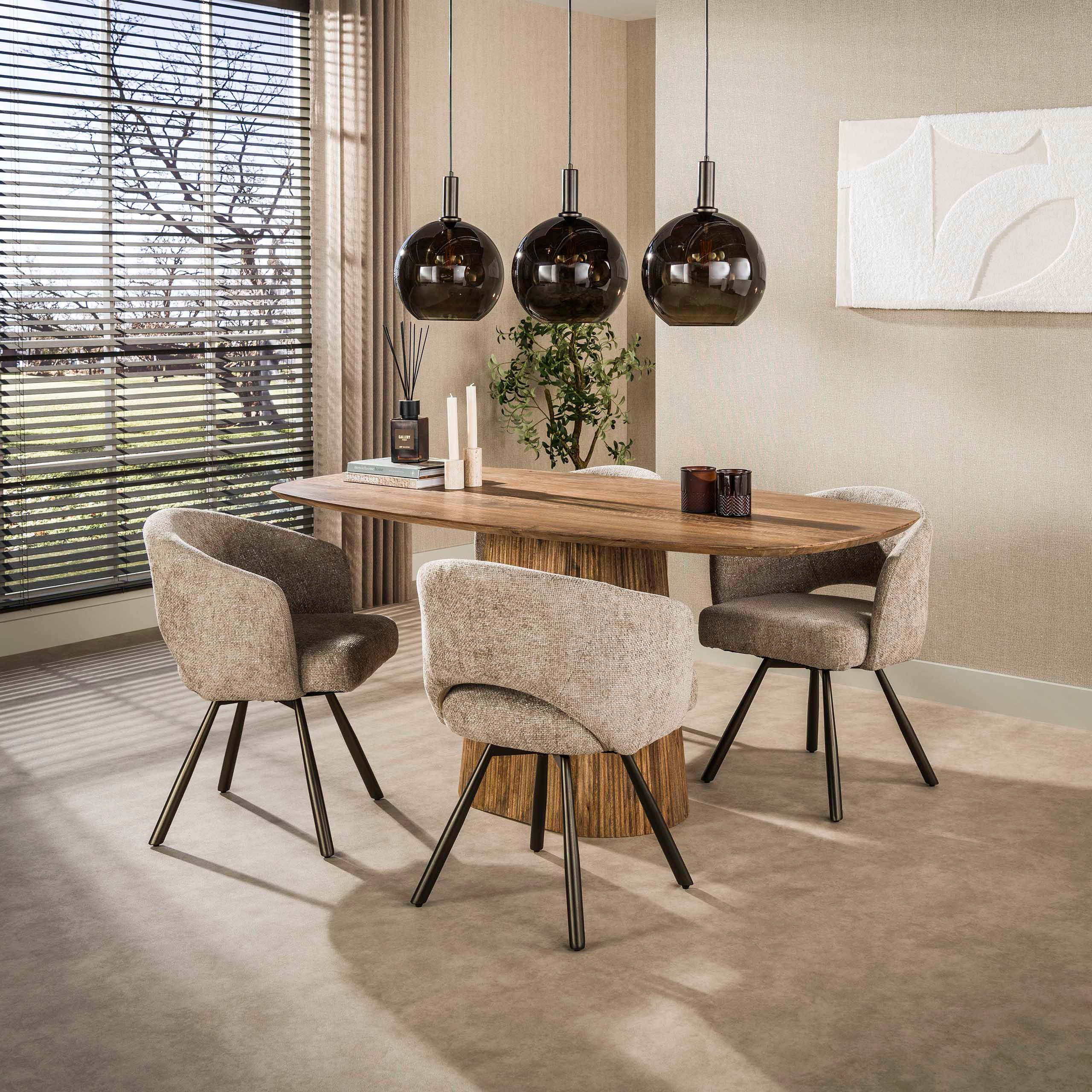 Sitheim-Europe Esstisch Esstisch Wave Centro dänisch oval 180cm / Massiv Mango sand