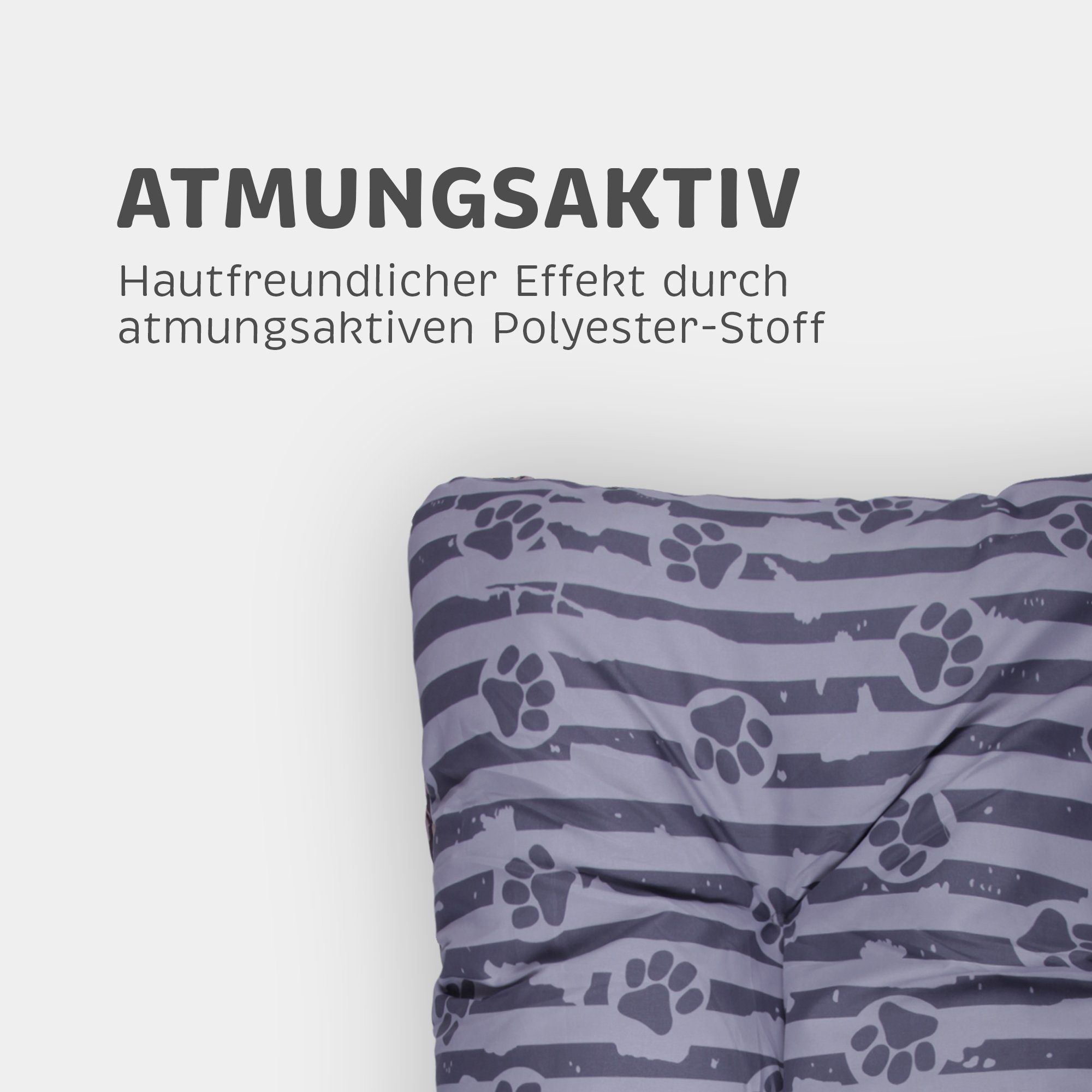 Bestlivings Tierkissen mit Pfoten Kassettensteppung, Polyester, 40x60 cm (kleine Hunde), kuschelweich, 40°C waschbar