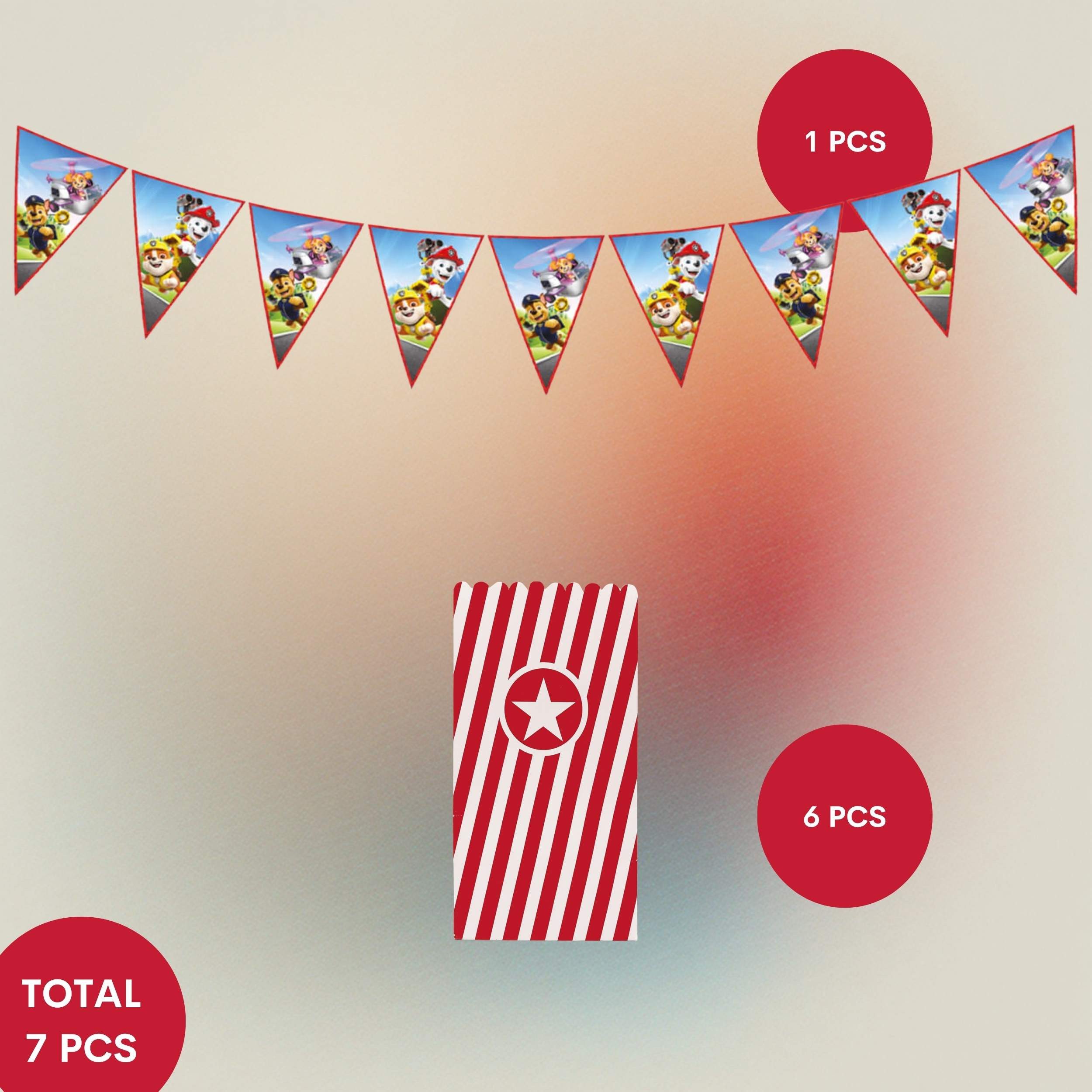 Procos Einweggeschirr-Set 7-tlg. Paw Patrol - Rescue Heroes Partyset für Kindergeburtstag, 1 Personen