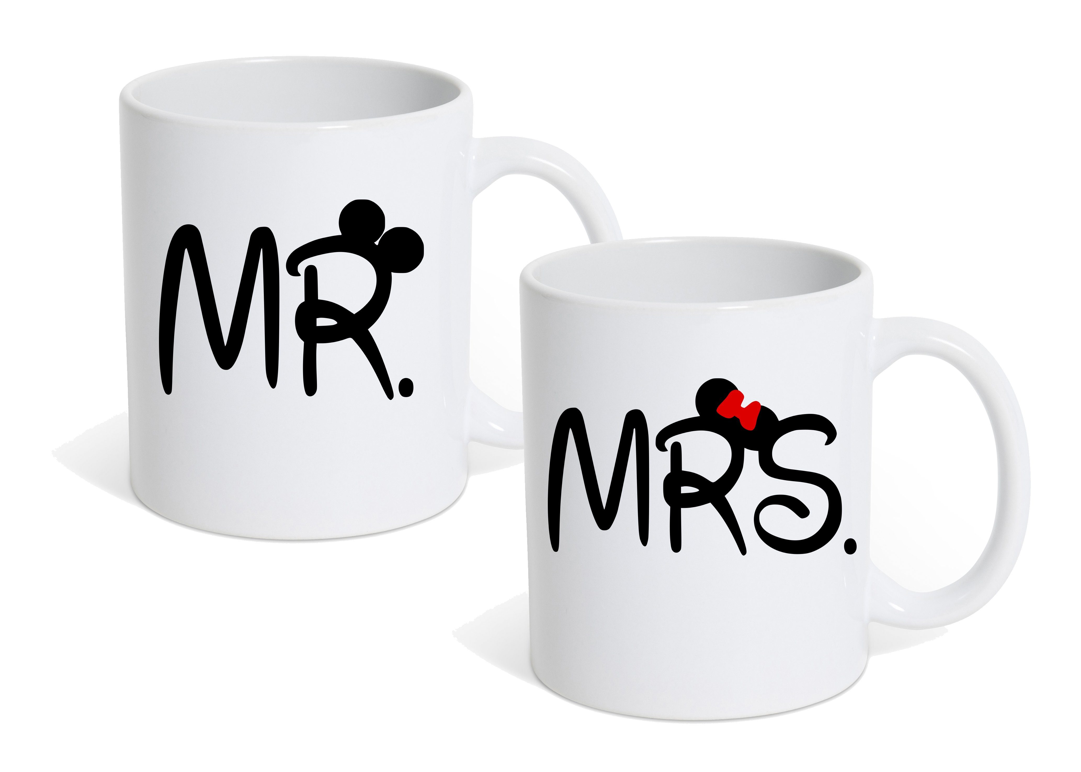 Couples Shop Tasse MR. & MRS. Kaffeetasse Geschenk Partner Fun-Look, Keramik, mit trendigem Motiv