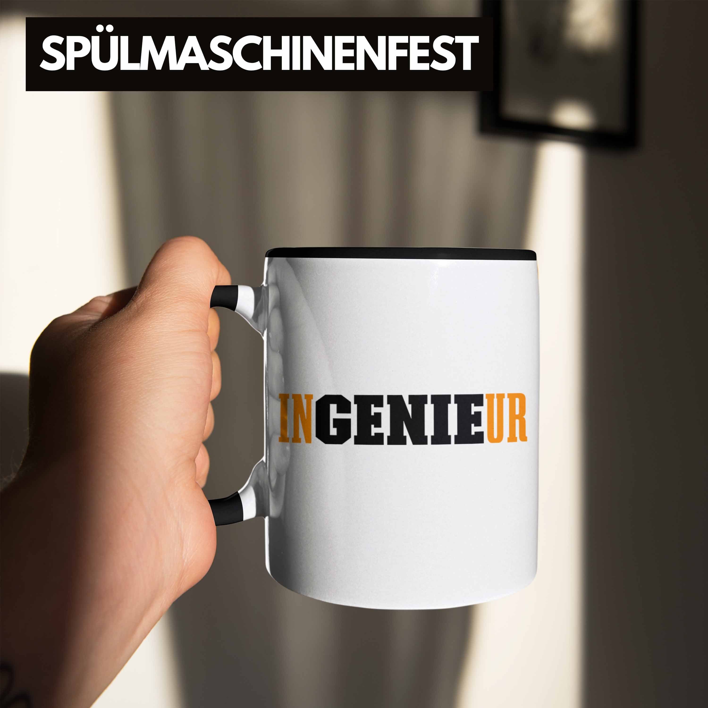 Trendation Tasse Trendation - Ingenieur Tasse Geschenkidee Geschenk Ingeneur Gadget Schwarz Kaffeetasse