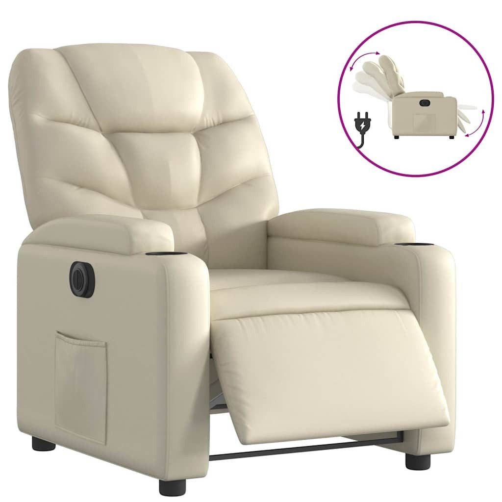 vidaXL Sessel Relaxsessel Elektrisch Creme Kunstleder günstig online kaufen