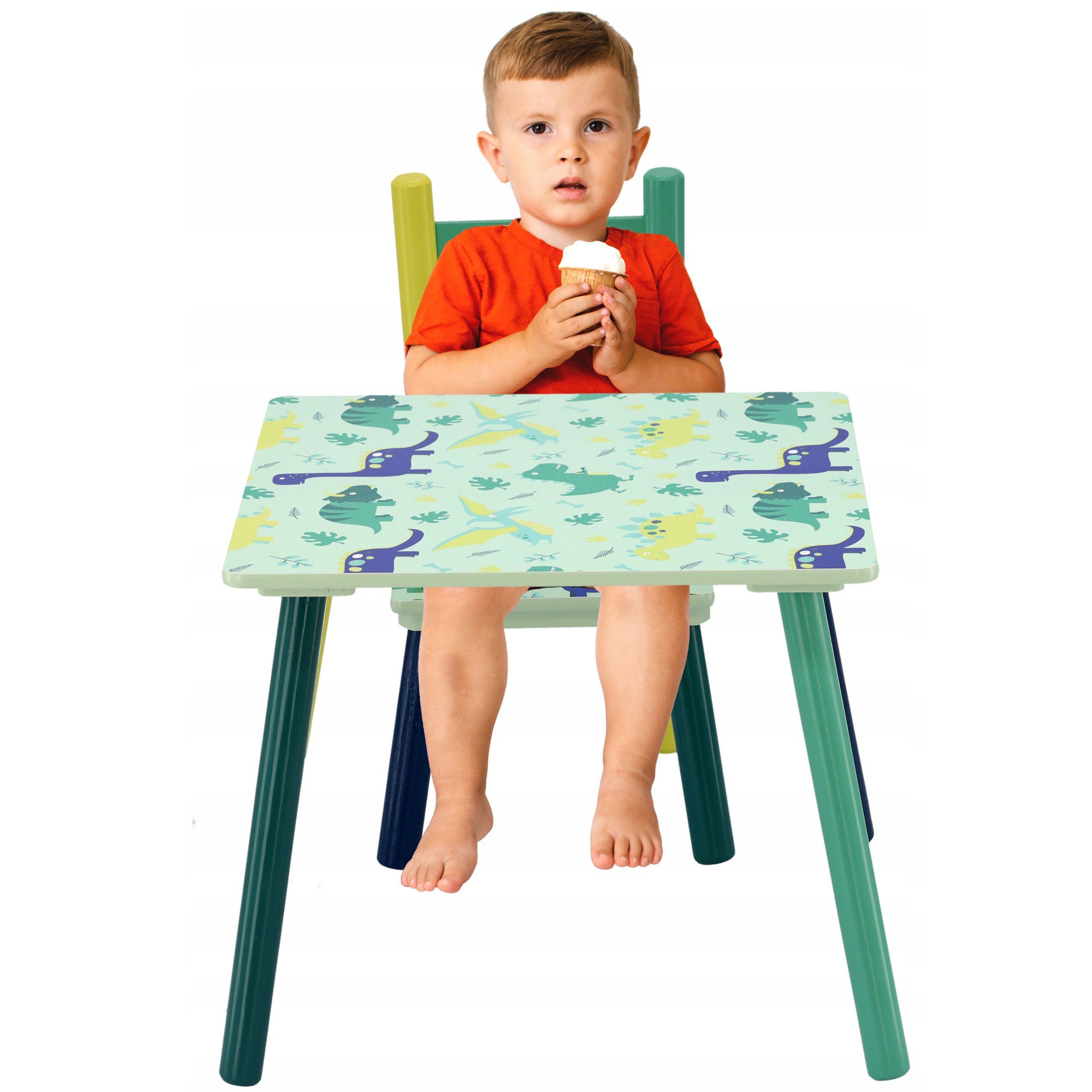 Tisch Kleiner für cm Dinosaurier Kindertisch Kinder 2 Sarcia.eu + 50x50x42 Stühle