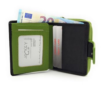JOCKEY CLUB Mini Geldbörse, aus echtem Leder mit Außenriegel und RFID Schutz