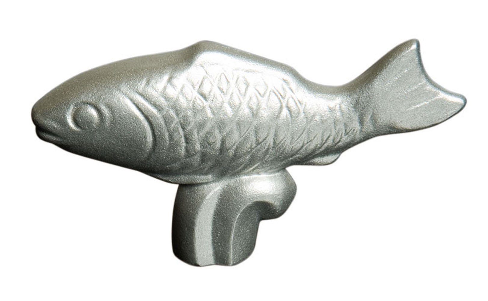 Deckelgriff Staub Knauf, Edelstahl Fisch Silber (1-St)