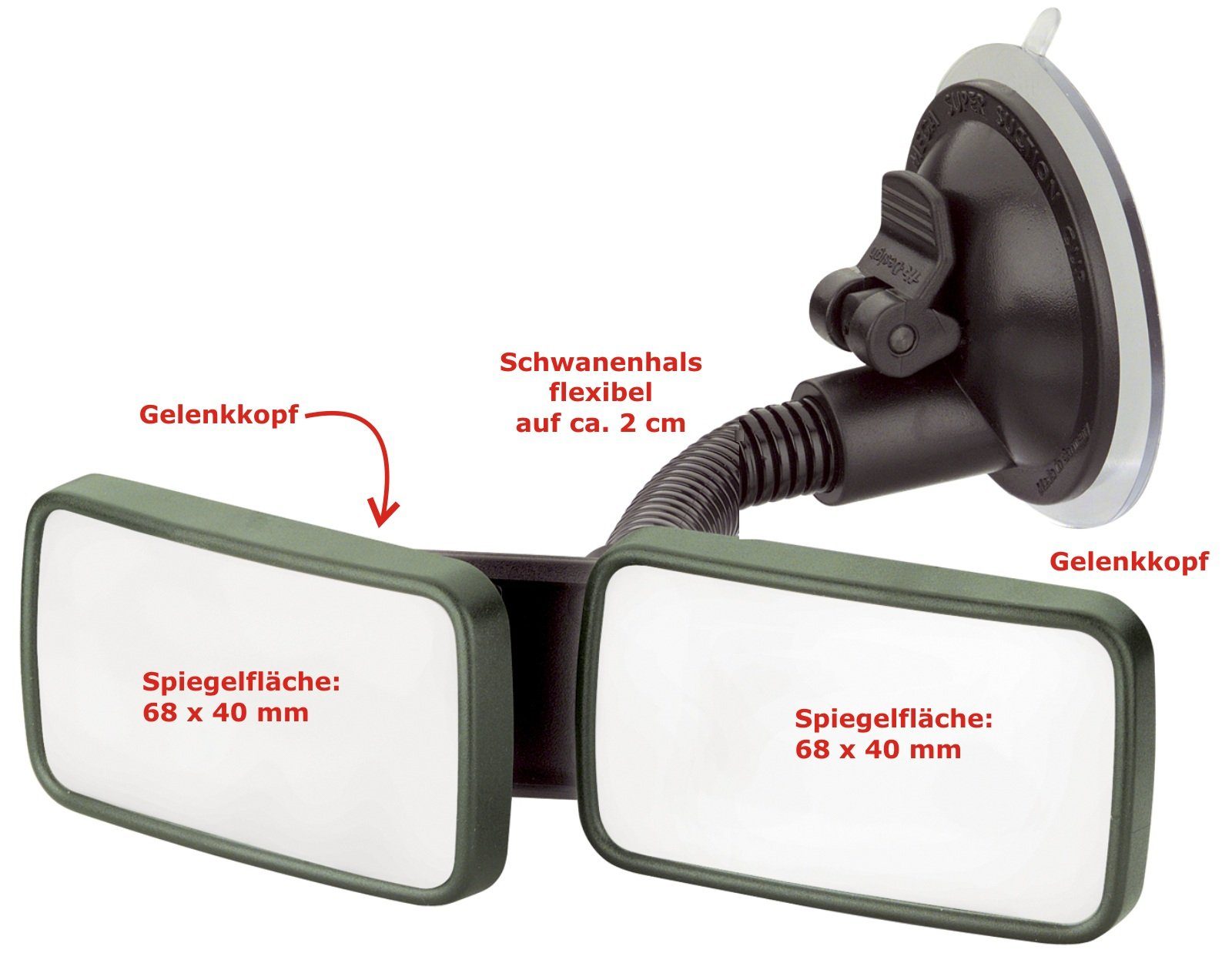 HR Autocomfort Spiegel Grüner Schwanenhals Spiegel Doppelspiegel mit Innenspiegel beweglichem