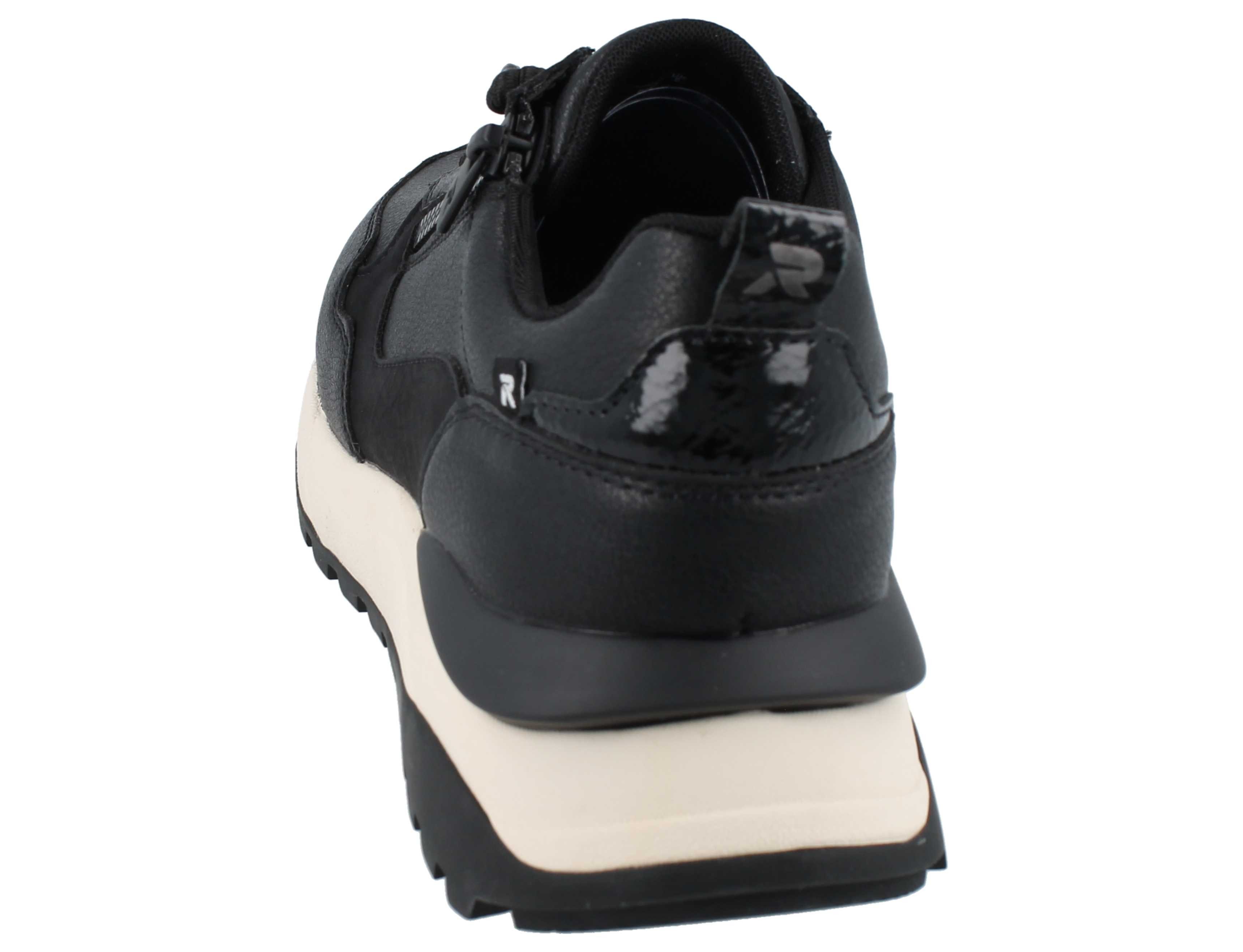 Rieker RIEKER R Evolution Damen Sneaker schwarz Glattleder - Größe: 42 Schnürschuh
