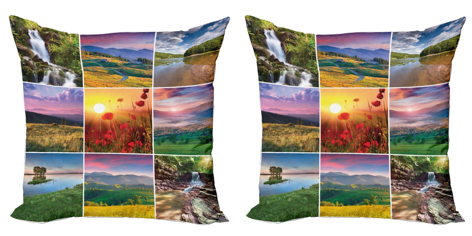 Kissenbezüge Modern Accent Doppelseitiger Digitaldruck, Abakuhaus (2 Stück), Natur Sommer Home Landschaft