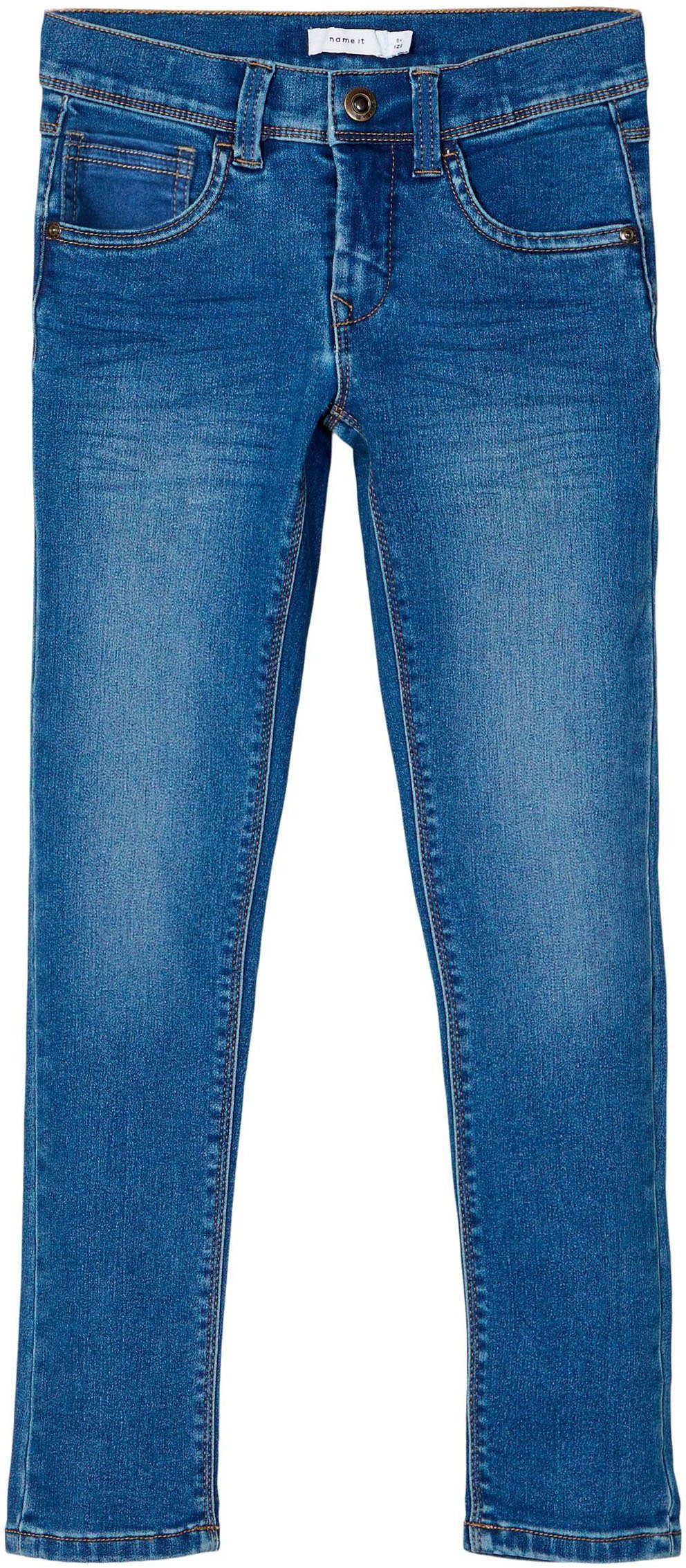 Waschung in cooler It 5-Pocket-Style Stretch-Jeans, Klassischer Name