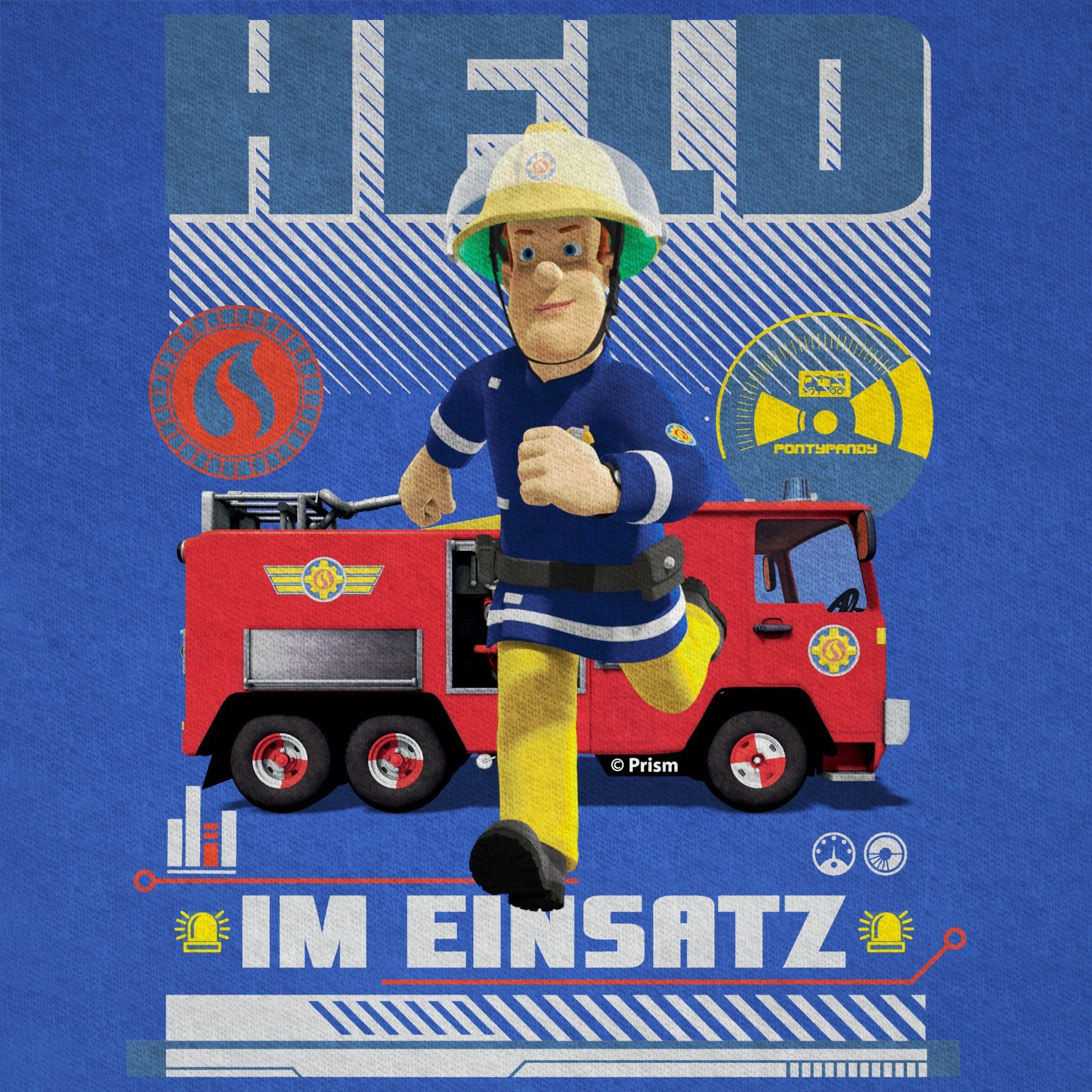 Shirtracer T-Shirt Held im Royalblau Sam Einsatz 01 Jungen Feuerwehrmann