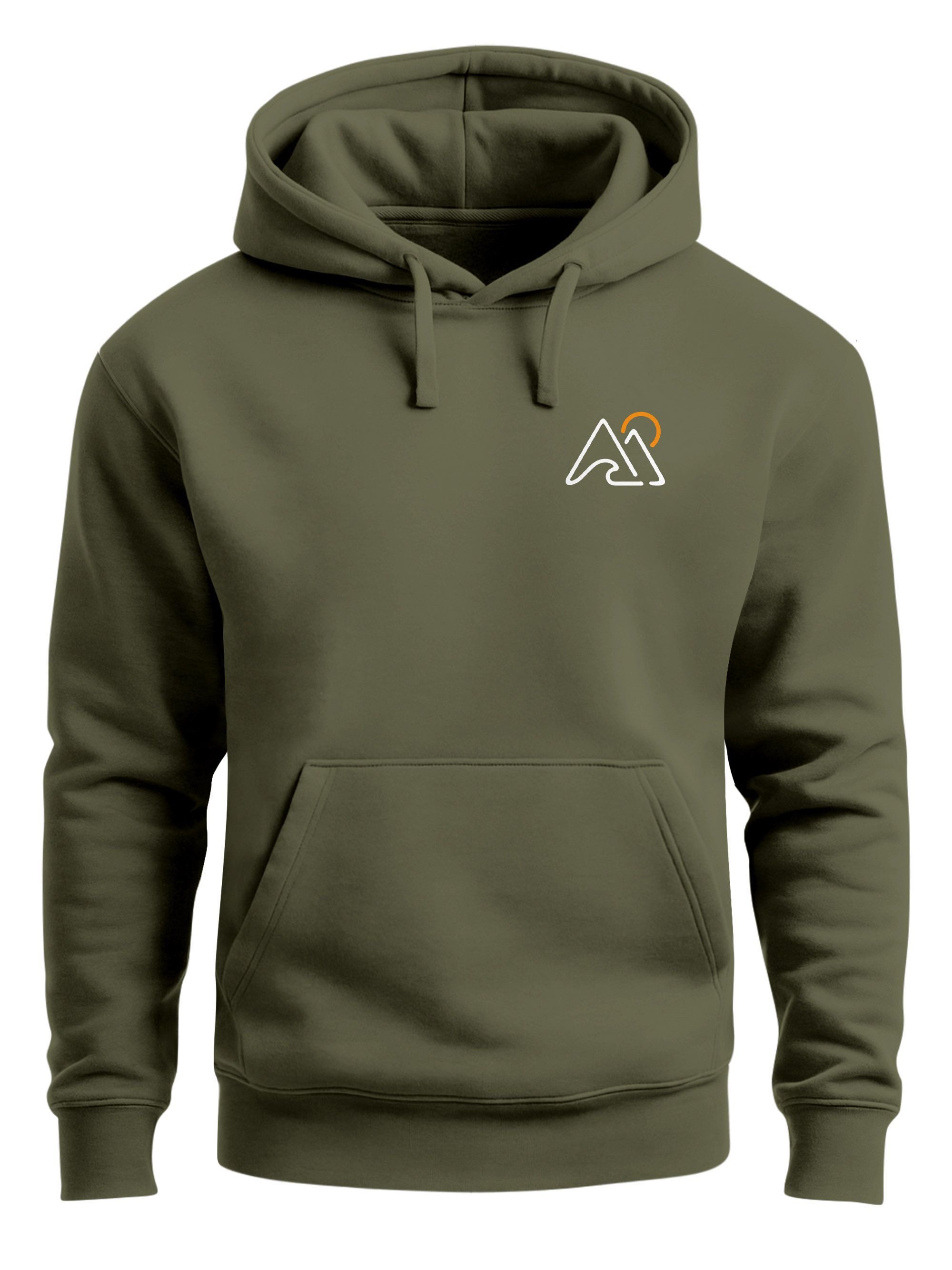 Hoodie Herren Hoodie Mountain Logo Kapuzensweatshirt mit kleinem Brustlogo