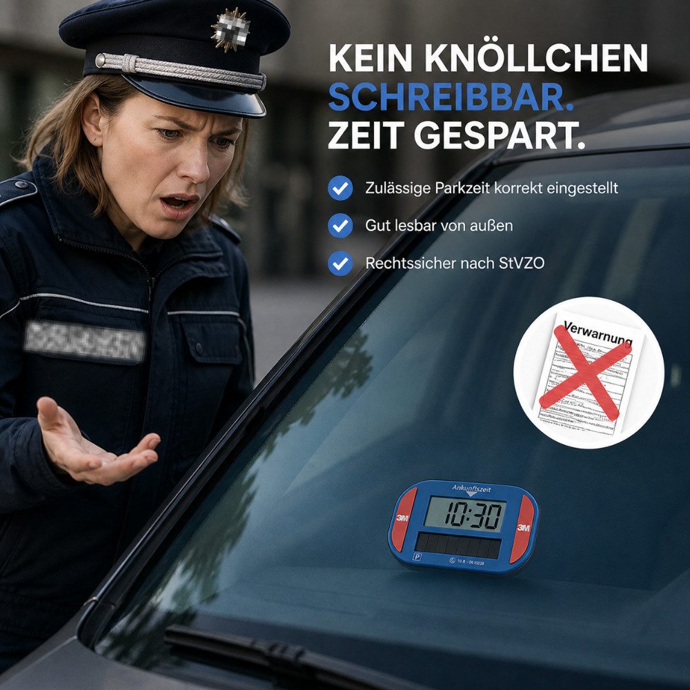 Kaiser24 elektronische Parkscheibe Digitale Elektronische Parkscheibe Auto Solar LCD Automatisch E1 – Bild 5 von 5
