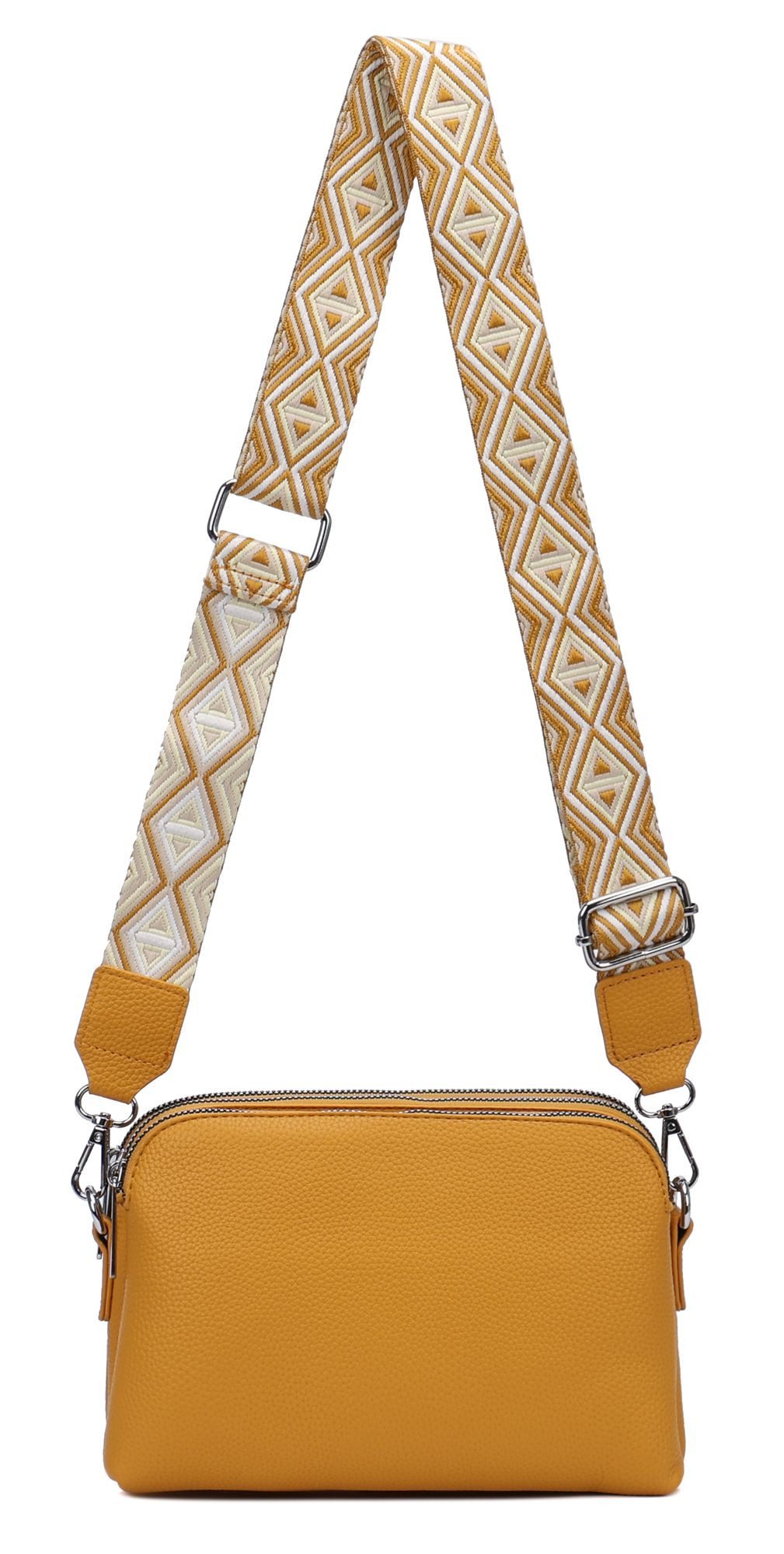 ITALYSHOP24 Schultertasche Damen Tasche Bodybag Umhängetasche Crossbody Brusttasche Handtasche, Crossover Muster Taschengurt Smartphone Geldtasche Abend Handy Clutch