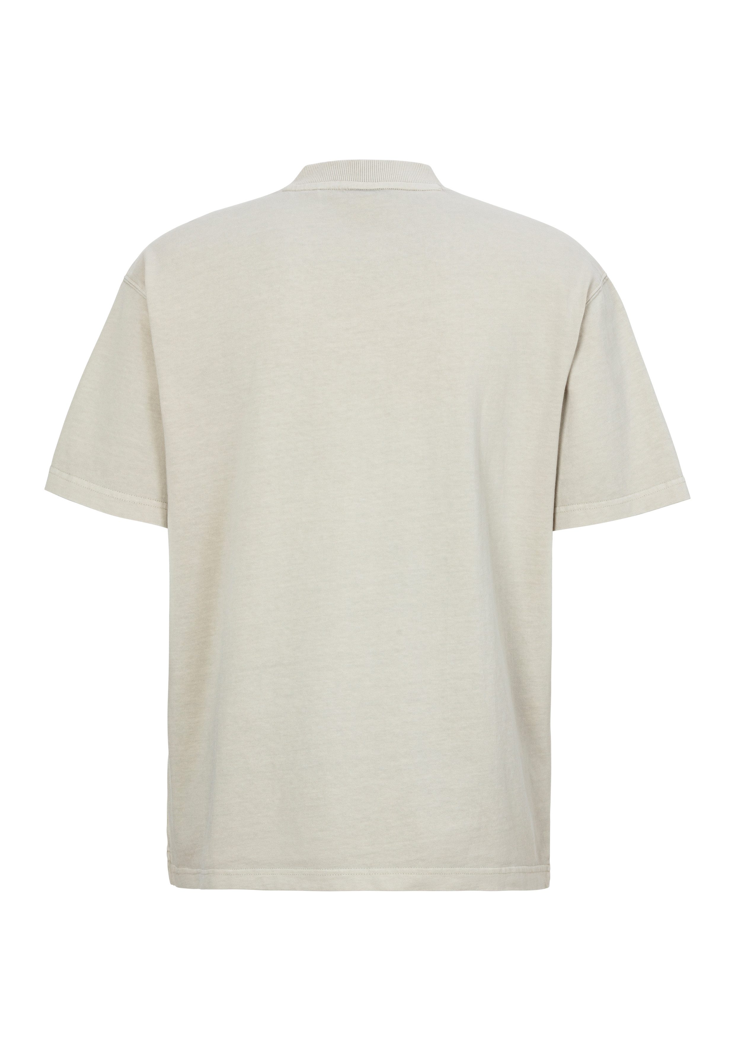 BOSS ORANGE T-Shirt Te Dye Relaxed Fit 100% Cotton Jersey Mock Neck Logo Centered