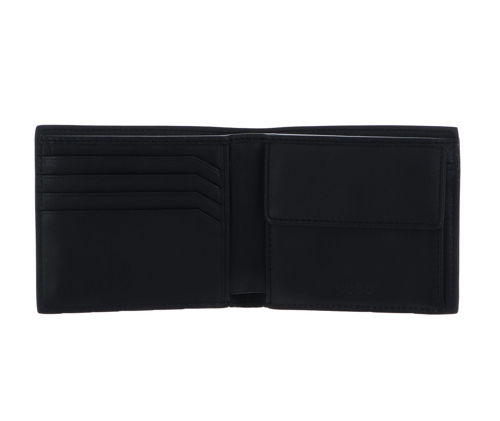HUGO Geldbörse 4 CC Coin Wallet, aus echtem Ziegenleder