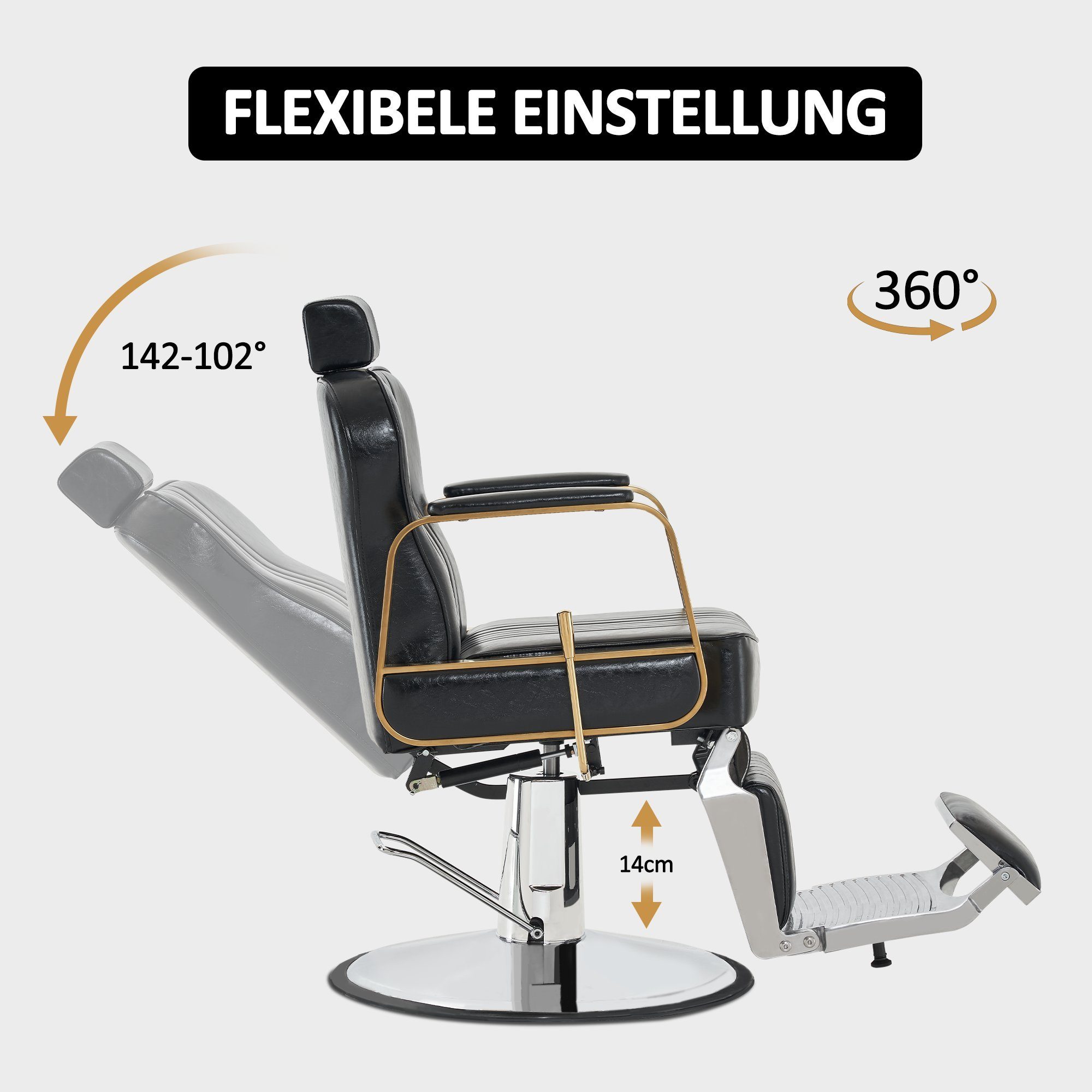 Barberpub Drehstuhl Barberpub Friseurstuhl Friseursessel mit Kopfstütze 923 günstig online kaufen